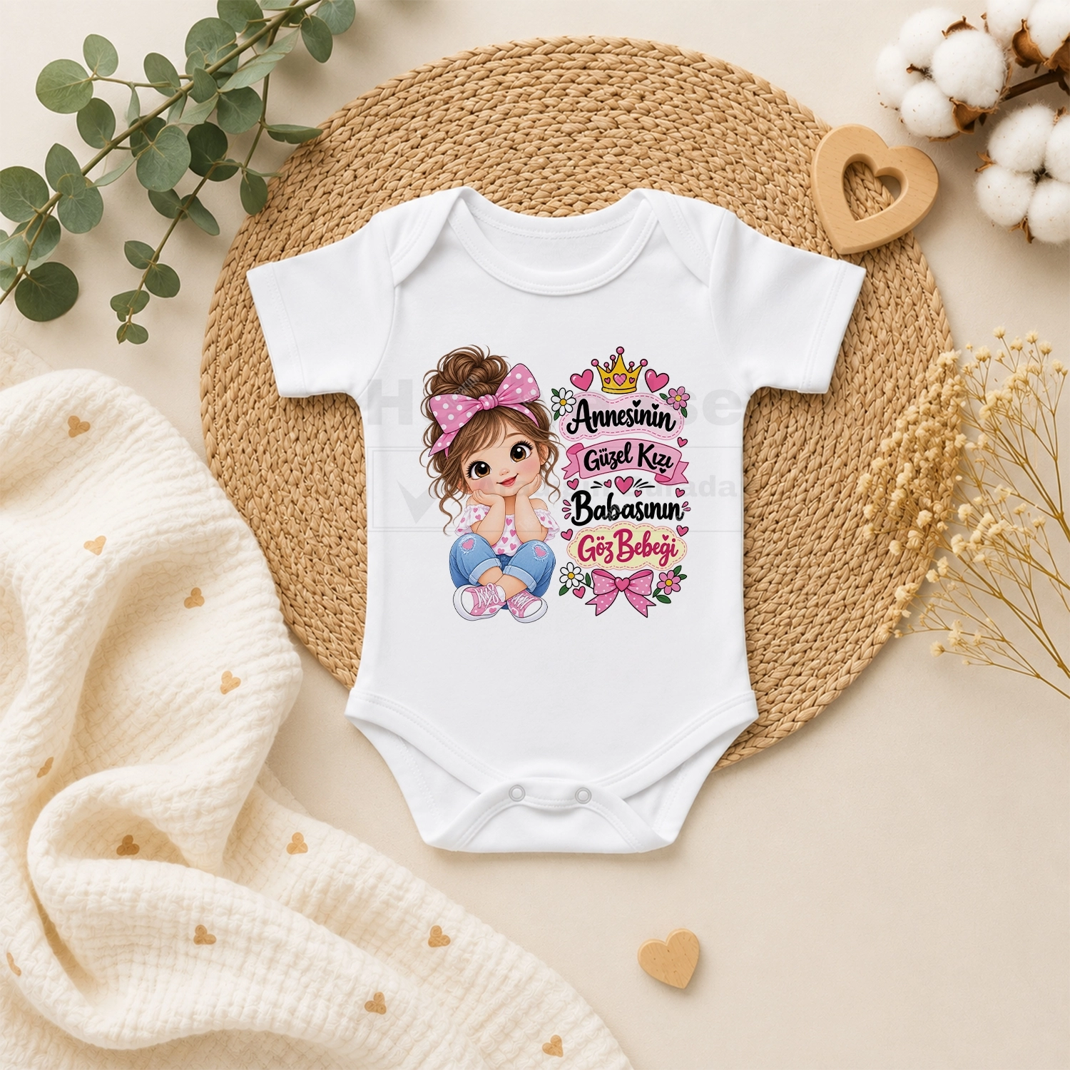 Annesinin Güzel Kızı Babasının Göz Bebeği - Bebek Body Zıbın