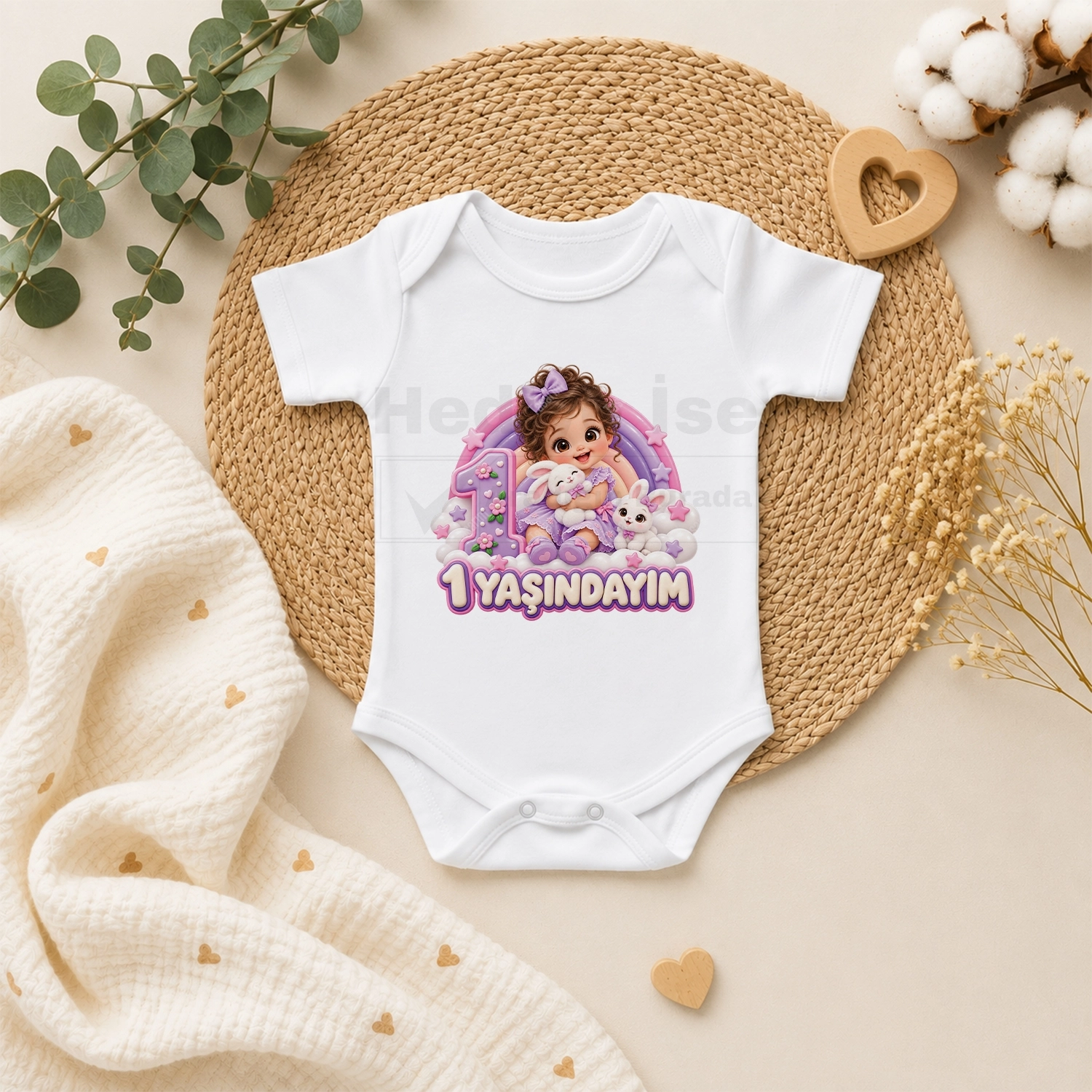 1 Yaşındayım - Bebek Body Zıbın