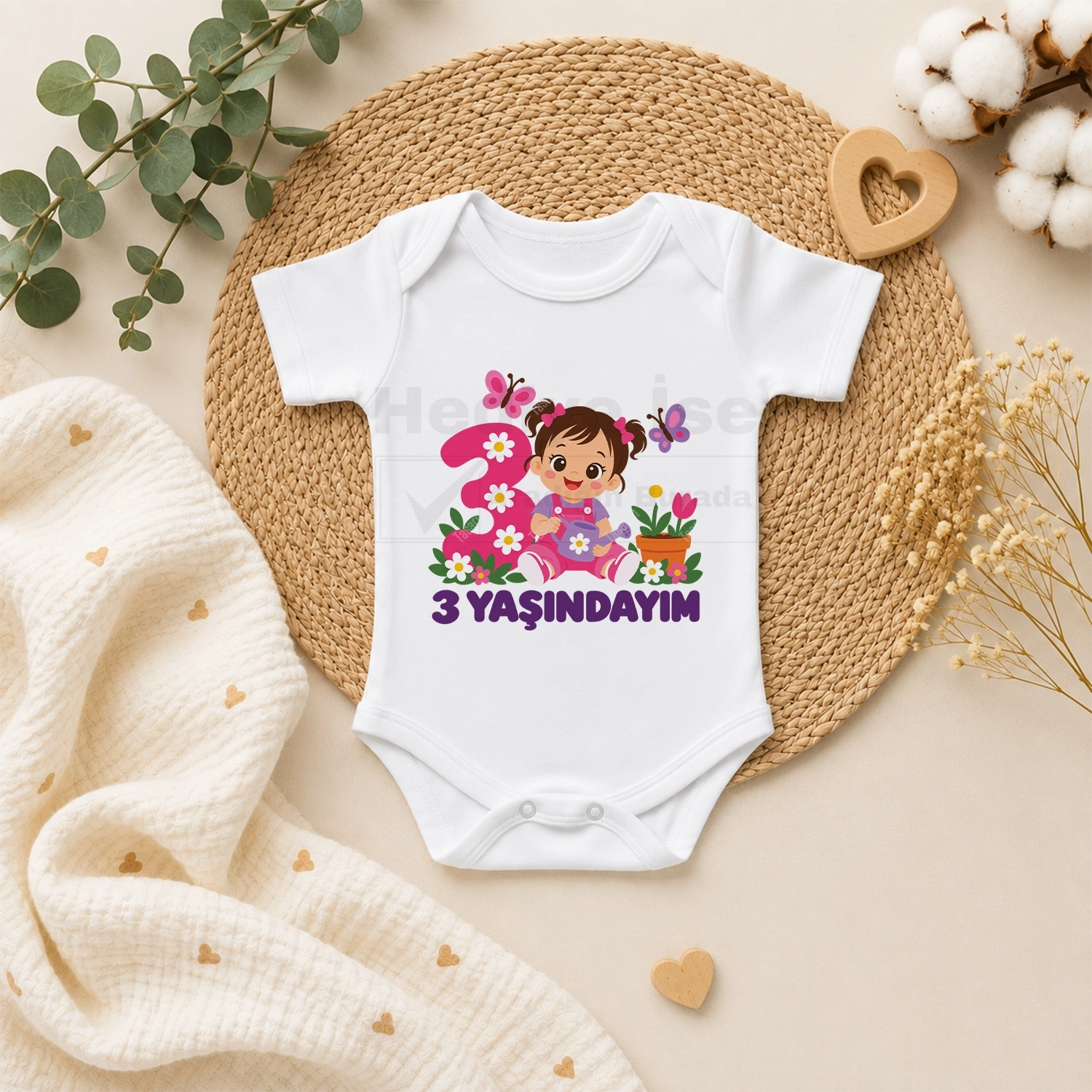3 Yaşındayım - Bebek Body Zıbın