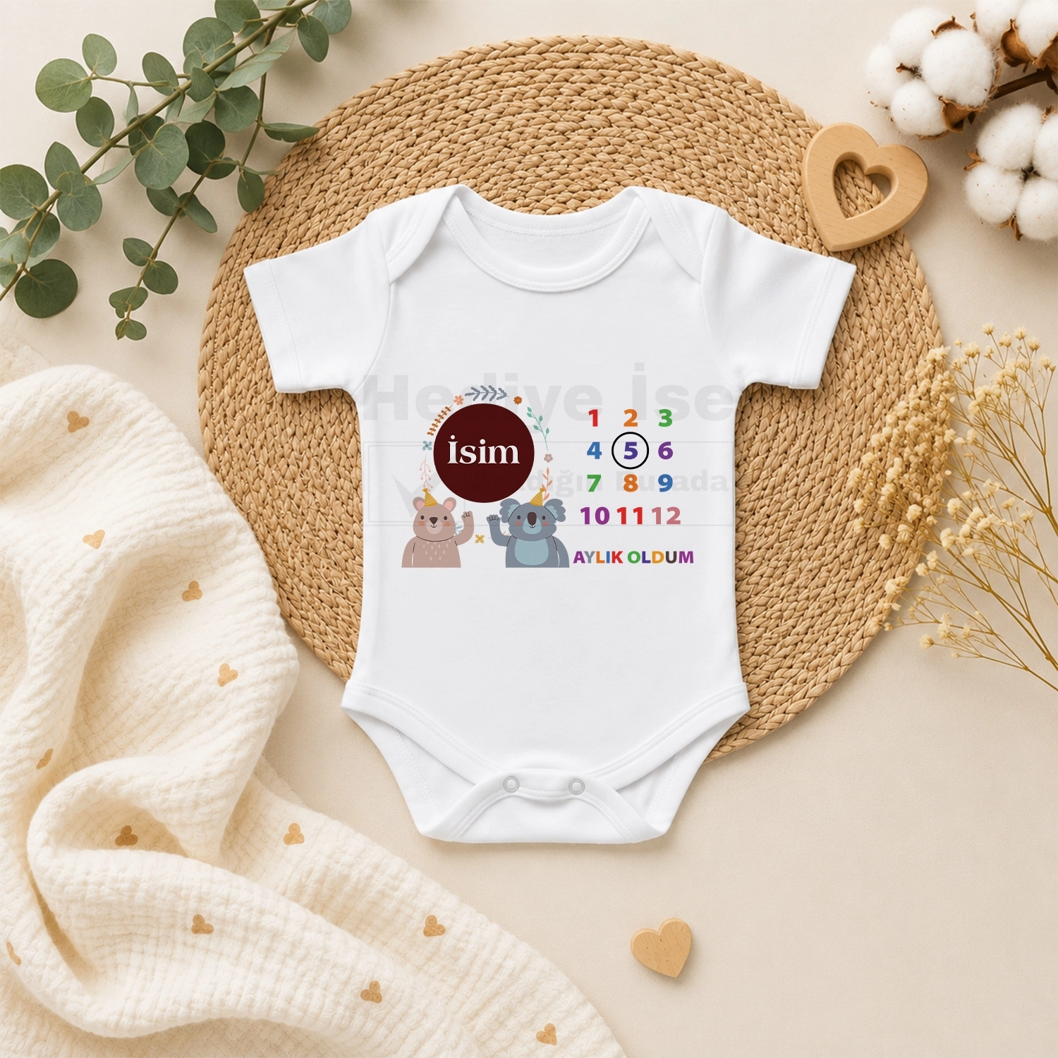 5 Aylık Oldum - Bebek Body Zıbın
