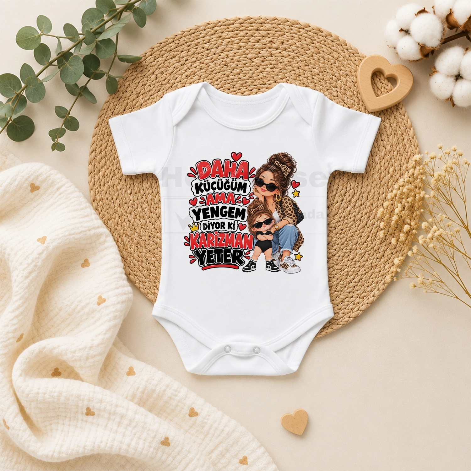 Daha Küçüğüm Ama Yengem Diyor Ki Karizman Yeter - Bebek Body Zıbın
