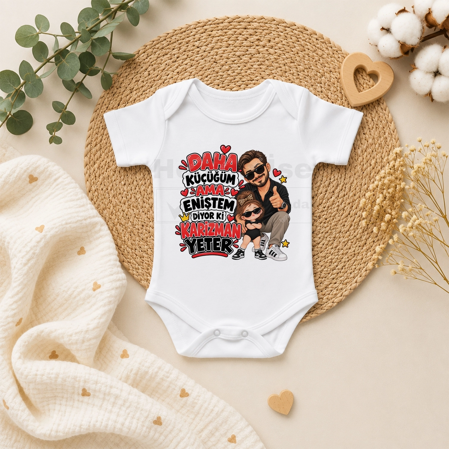 Daha Küçüğüm Ama Eniştem Diyor Ki Karizman Yeter - Bebek Body Zıbın
