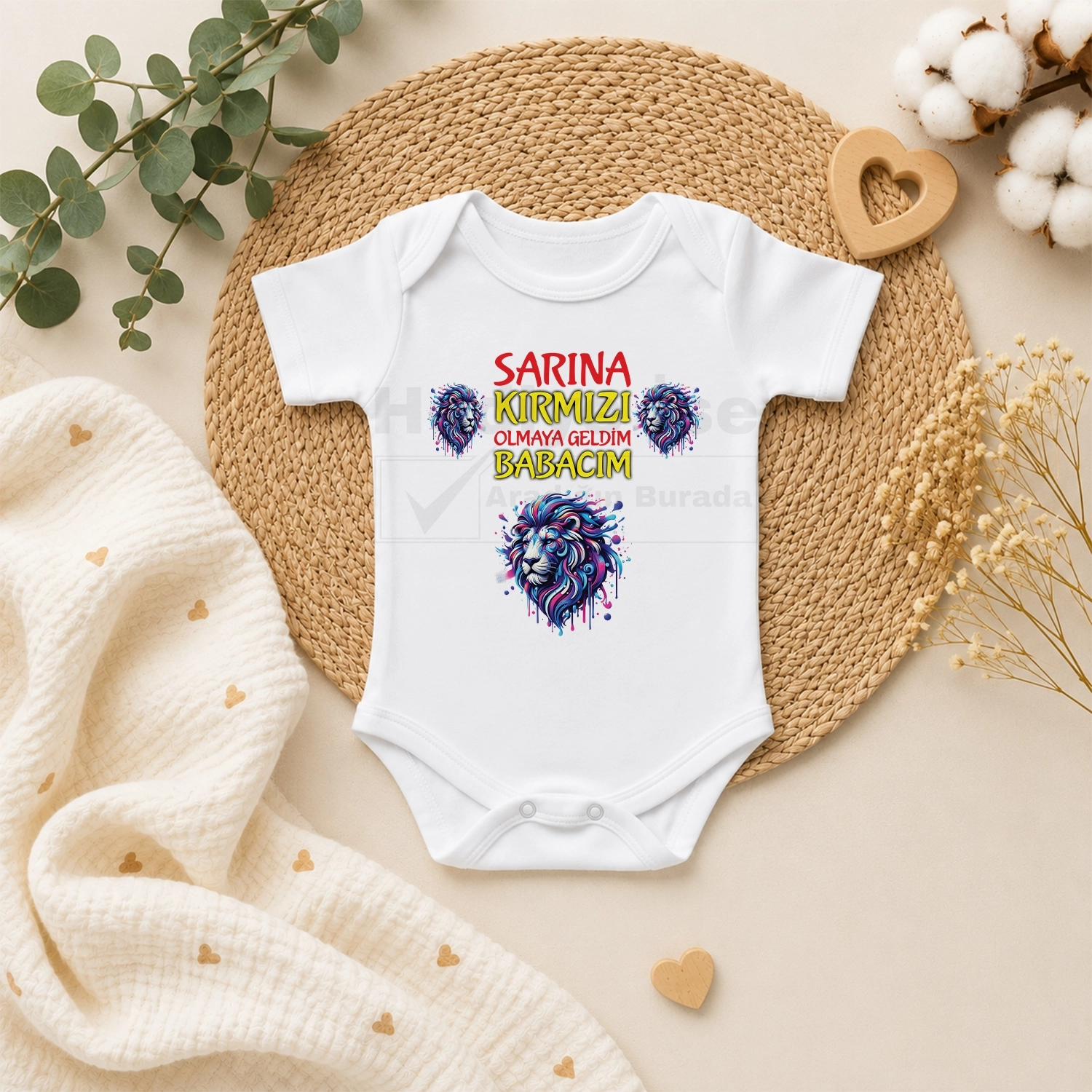 Sarına Kırmızı Olmaya Geldim Babacım - Bebek Body Zıbın