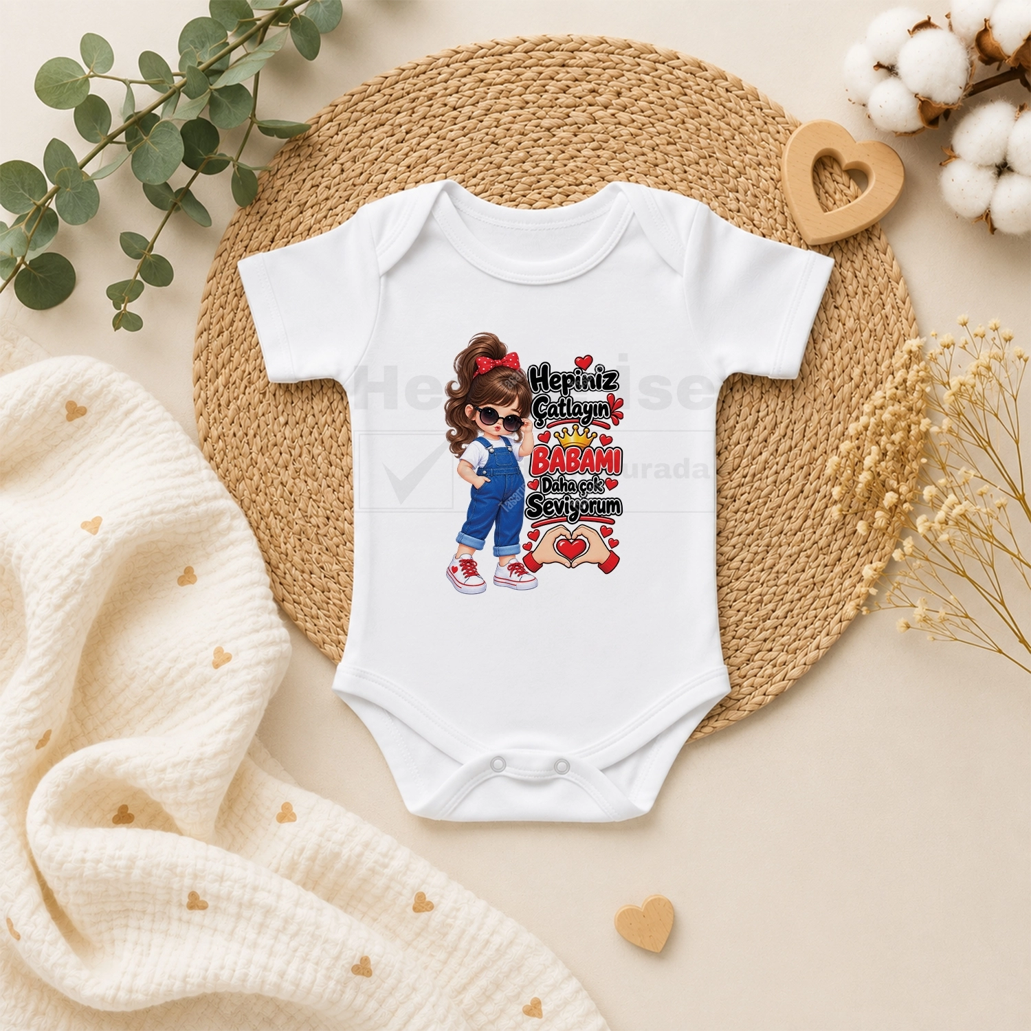 Hepiniz Çatlayın Babamı Daha Çok Seviyorum - Bebek Body Zıbın