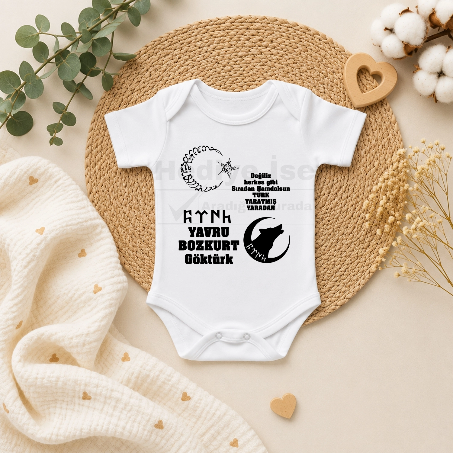 Yavru Bozkurt Göktürk - Bebek Body Zıbın