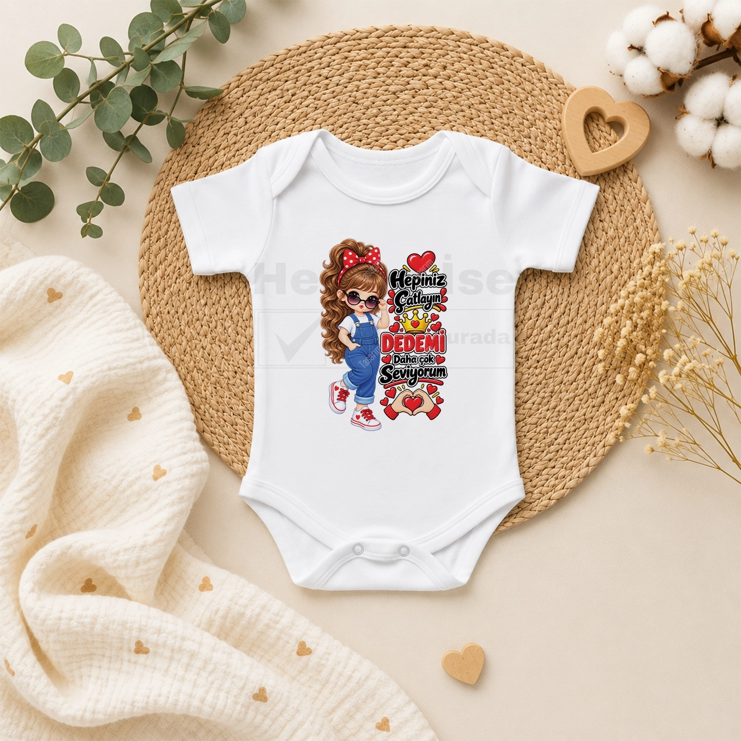 Hepiniz Çatlayın Dedemi Daha Çok Seviyorum - Bebek Body Zıbın
