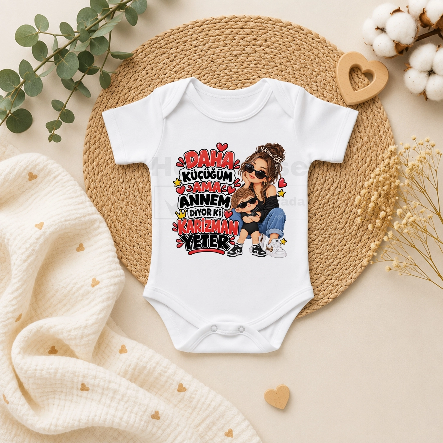 Daha Küçüğüm Ama Annem Diyor Ki Karizman Yeter - Bebek Body Zıbın