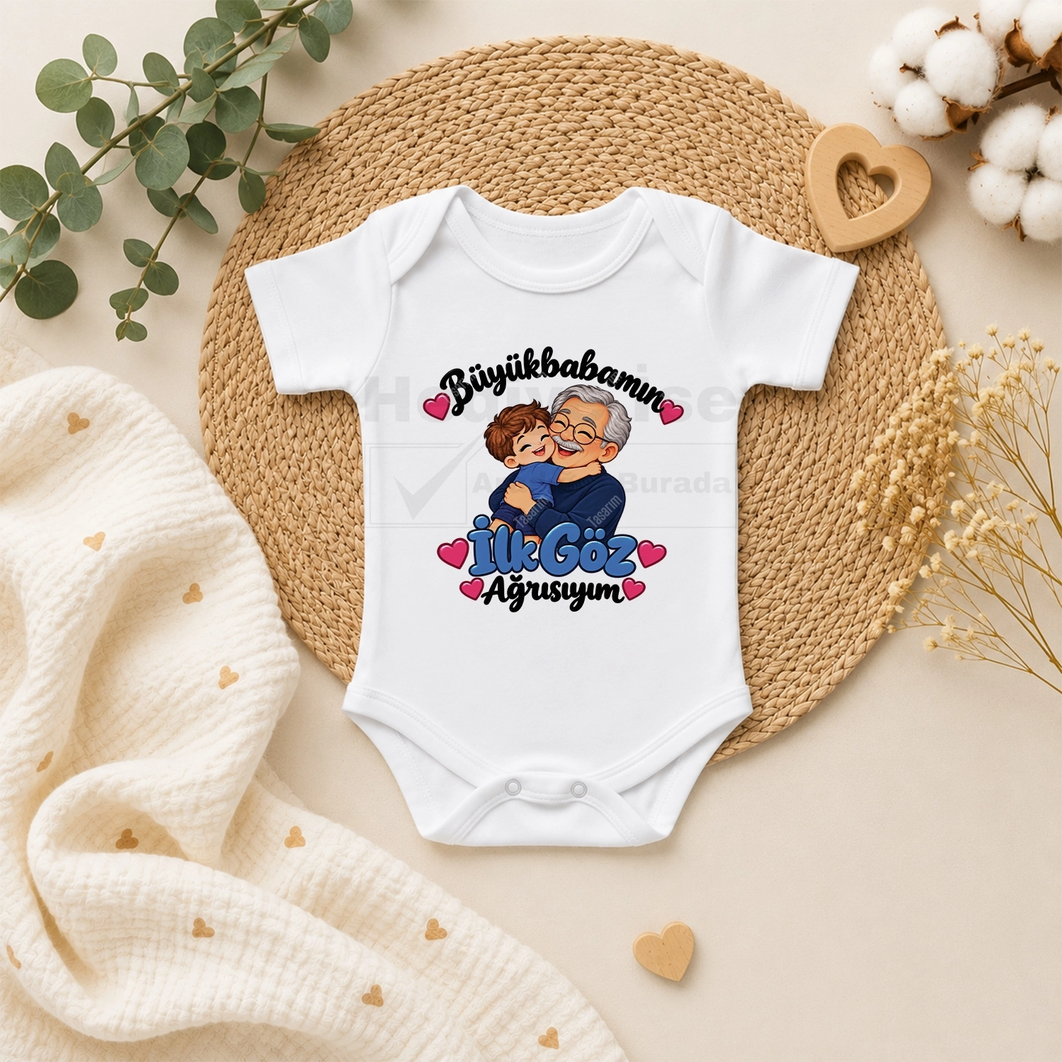 Büyükbabamın İlk Göz Ağrısıyım - Bebek Body Zıbın