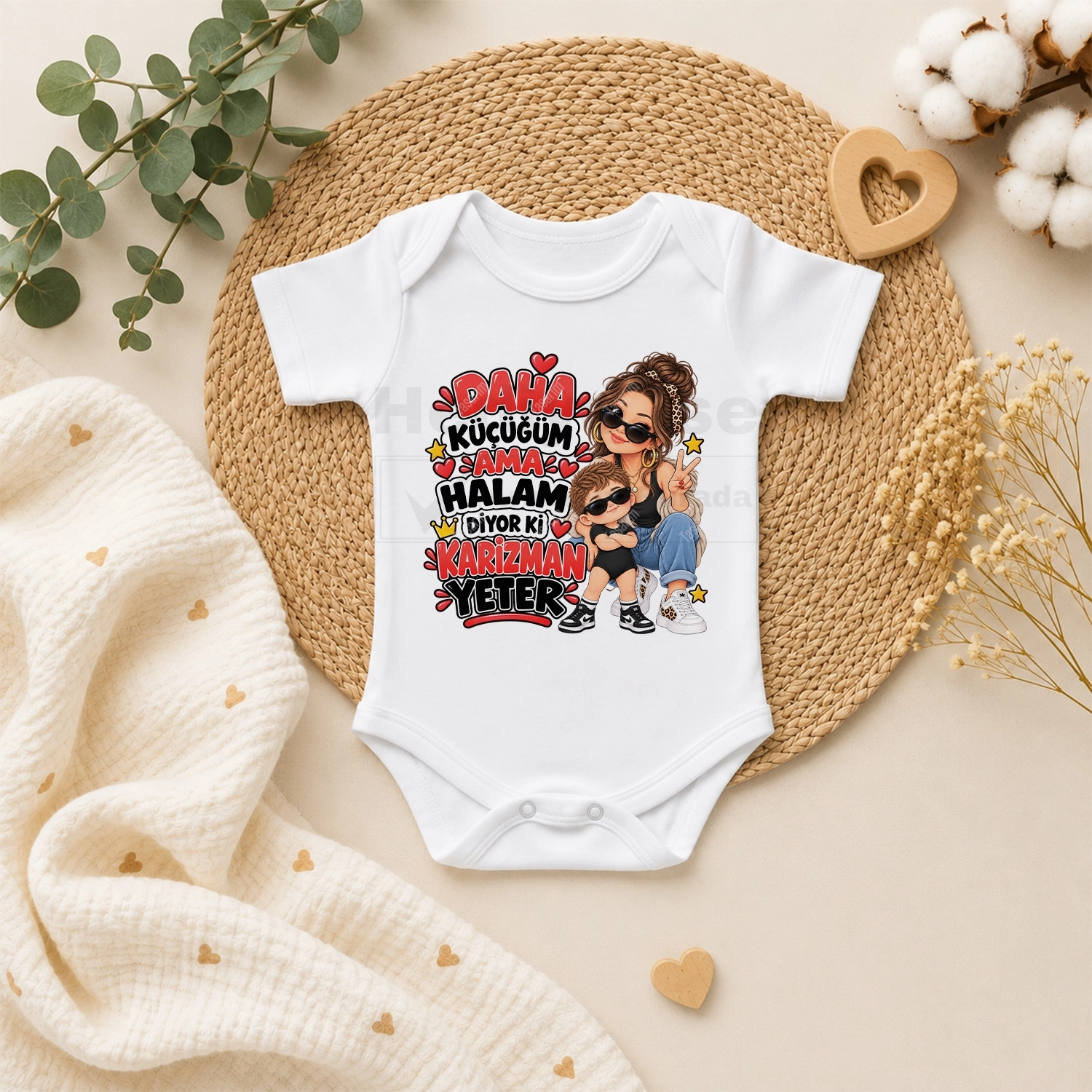 Daha Küçüğüm Ama Halam Diyor Ki Karizman Yeter - Bebek Body Zıbın