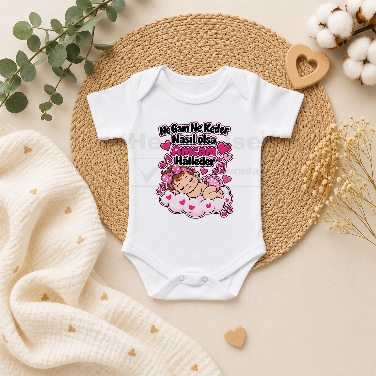 Ne Gam Ne Keder Nasıl Olsa Amcam Halleder - Bebek Body Zıbın