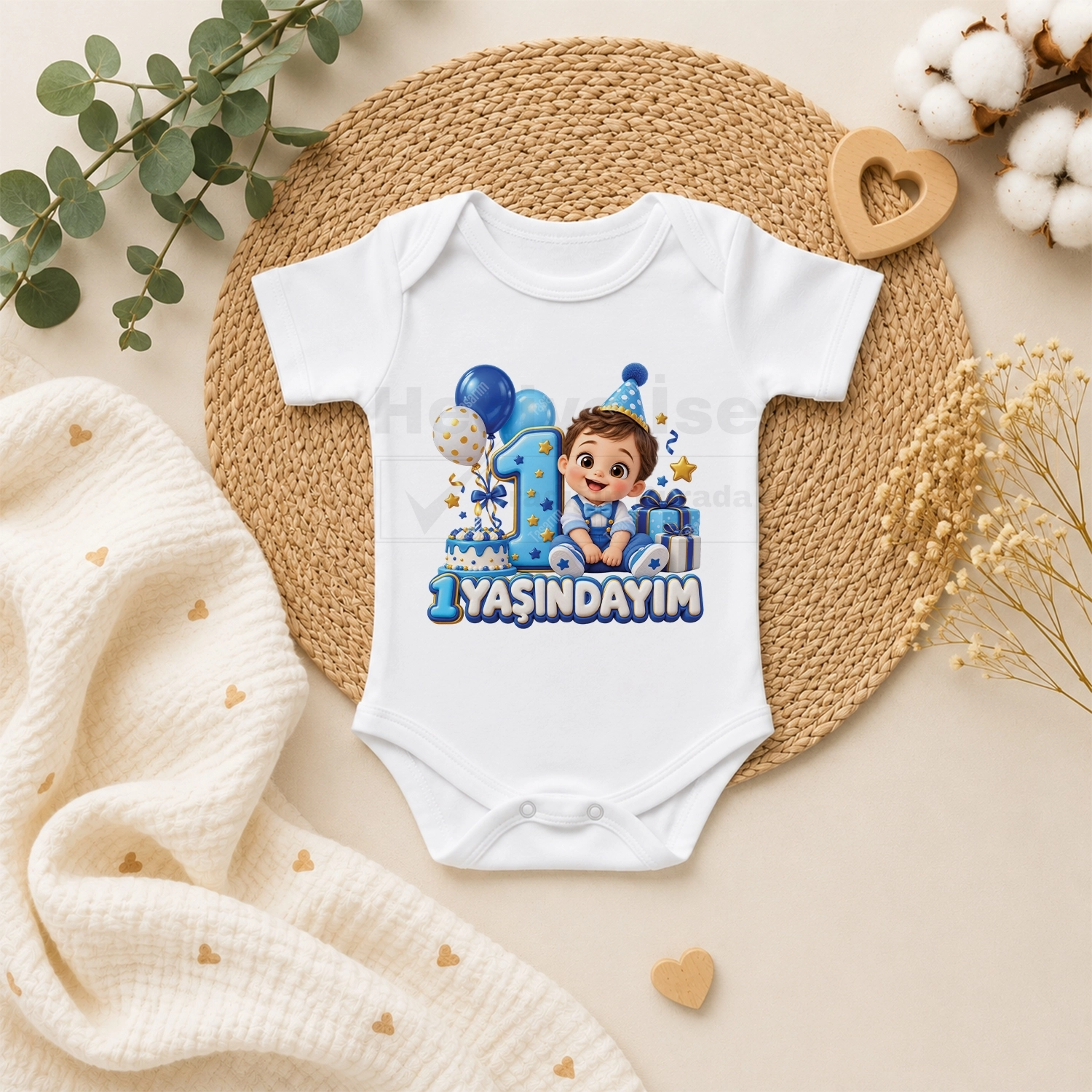1 Yaşındayım - Bebek Body Zıbın