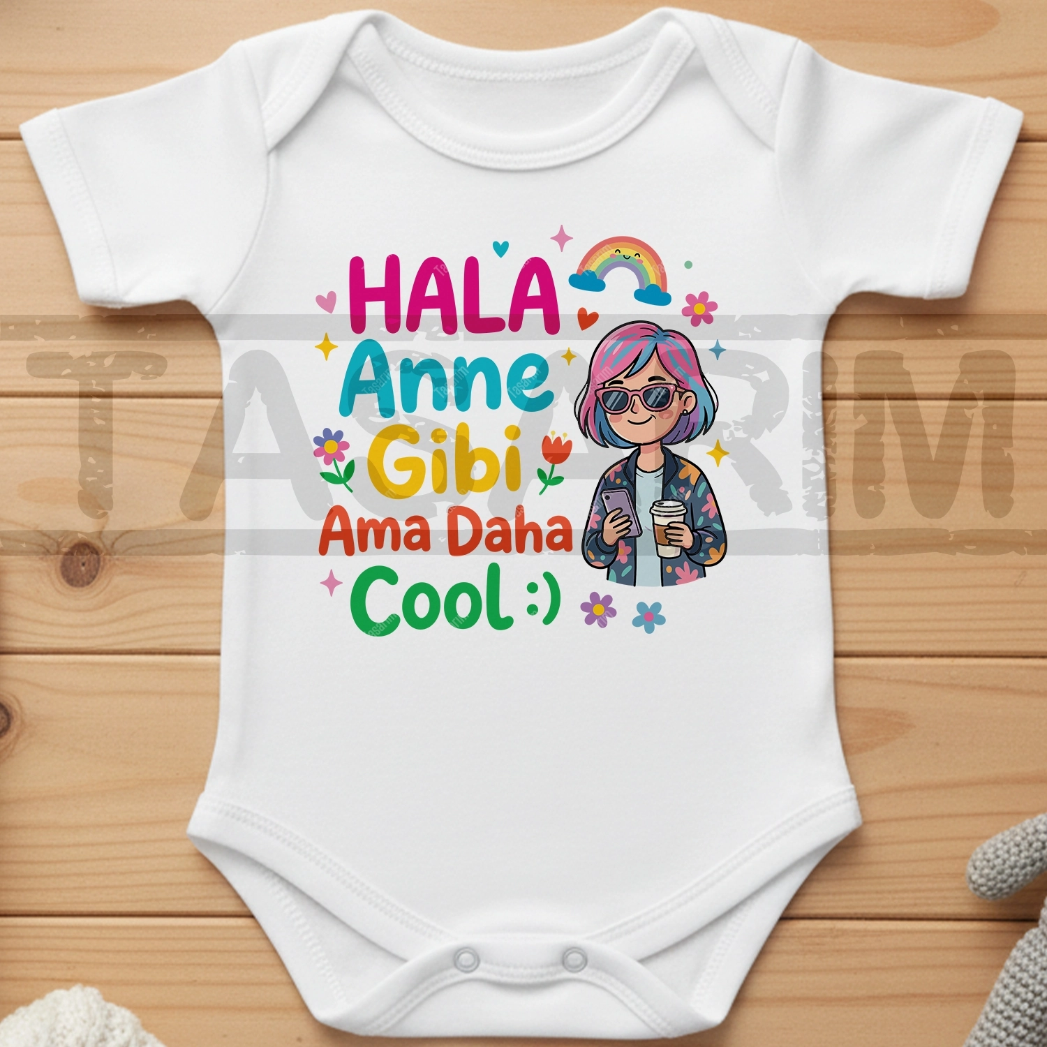 Hala Anne Gibi Ama Daha Cool - Bebek Body Zıbın