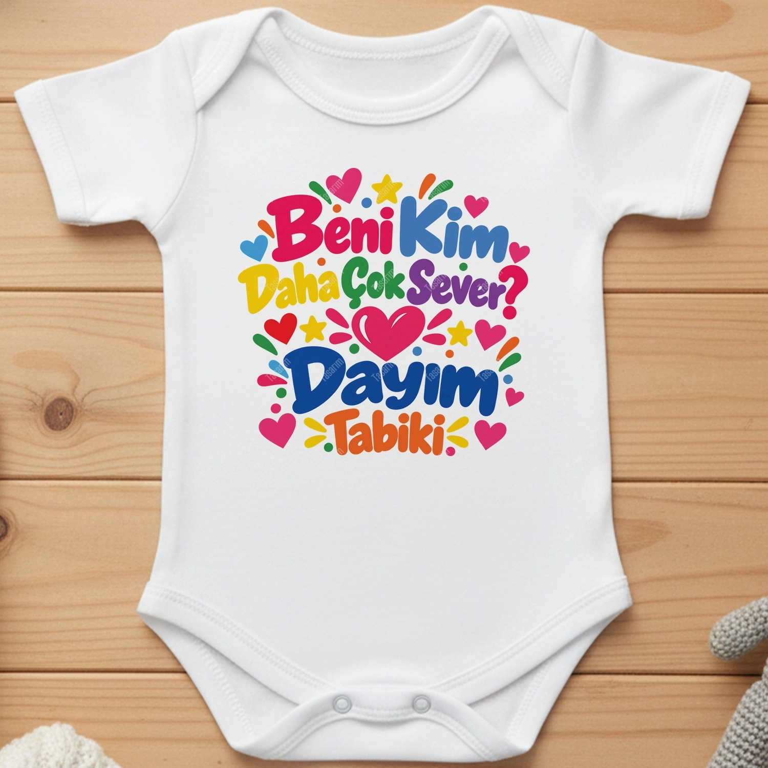 Beni Kim Daha Çok Sever Dayım Tabiki - Bebek Body Zıbın