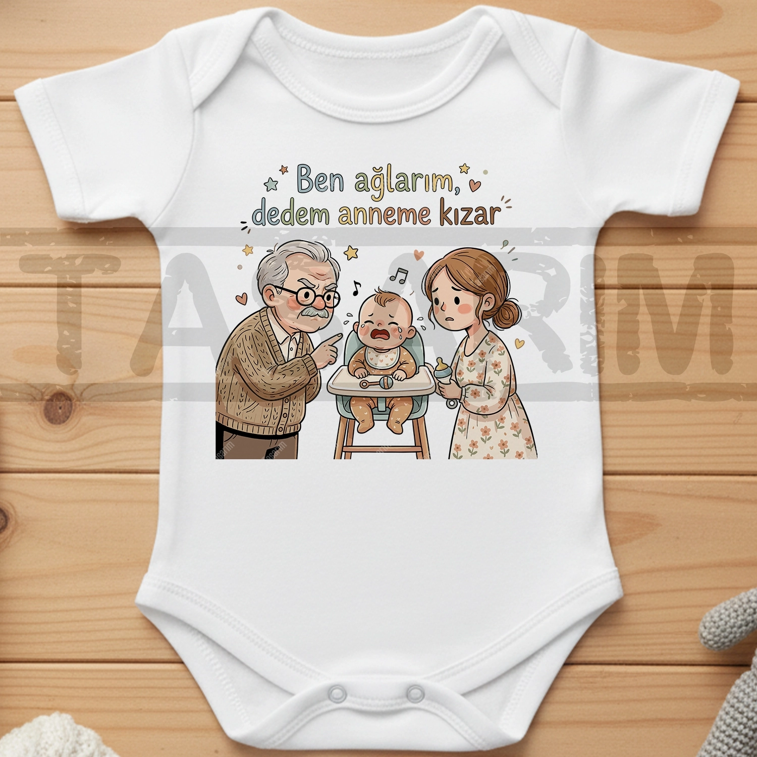 Ben Ağlarım Dedem Anneme Kızar - Bebek Body Zıbın