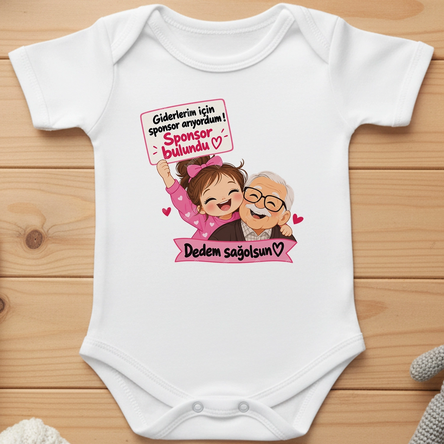 Giderlerim İçin Sponsor Arıyordum Sponsor Bulundu Dedem Sağolsun - Bebek Body Zıbın
