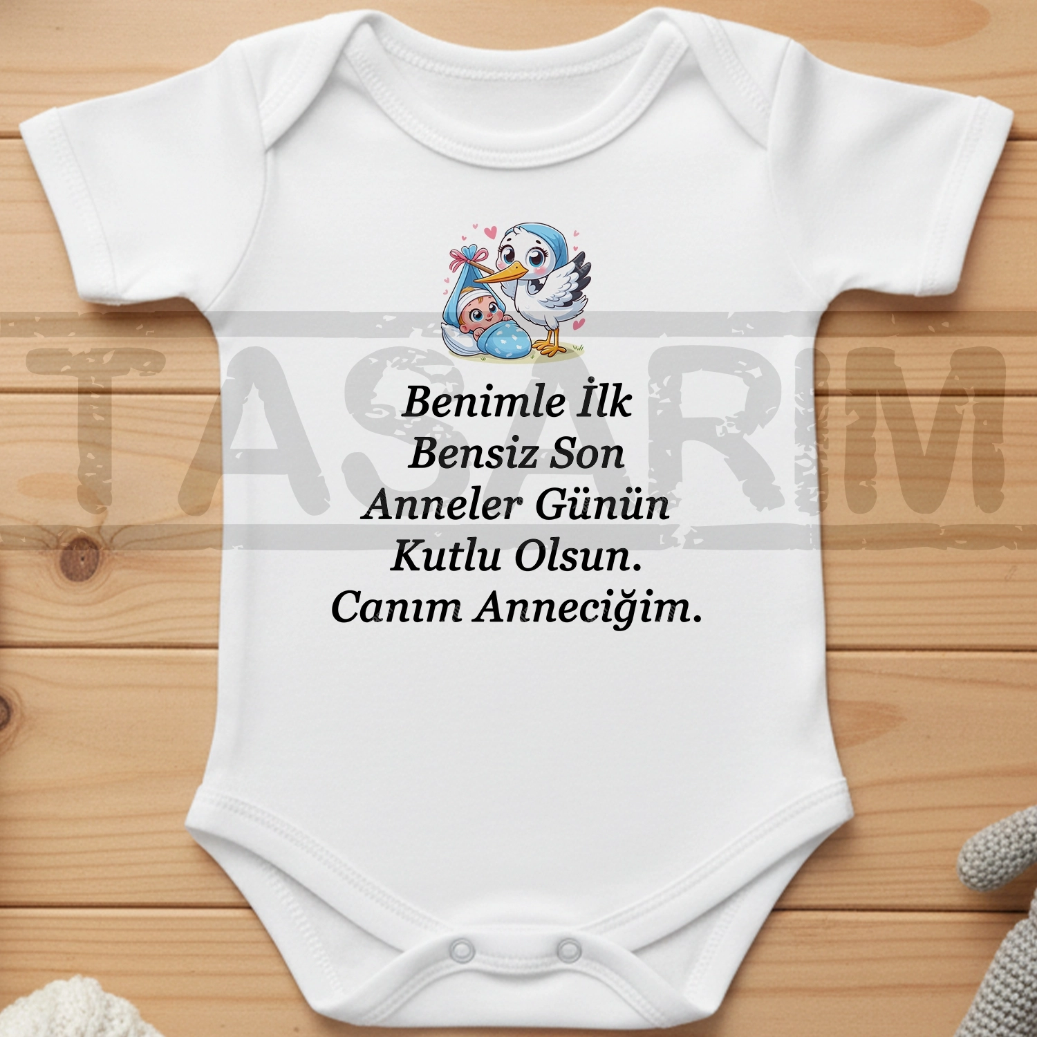 Benimle İlk Bensiz Son Anneler Günün Kutlu Olsun Canım Anneciğim - Bebek Body Zıbın