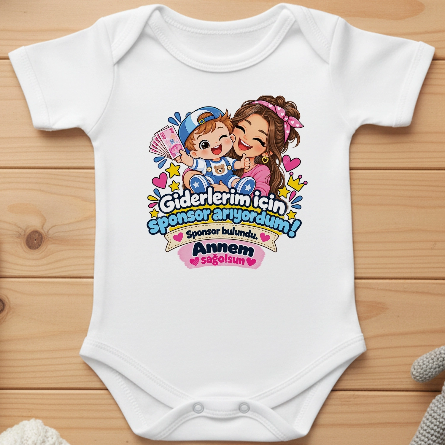 Giderlerim İçin Sponsor Arıyordum Sponsor Bulundu Annem Sağolsun - Bebek Body Zıbın