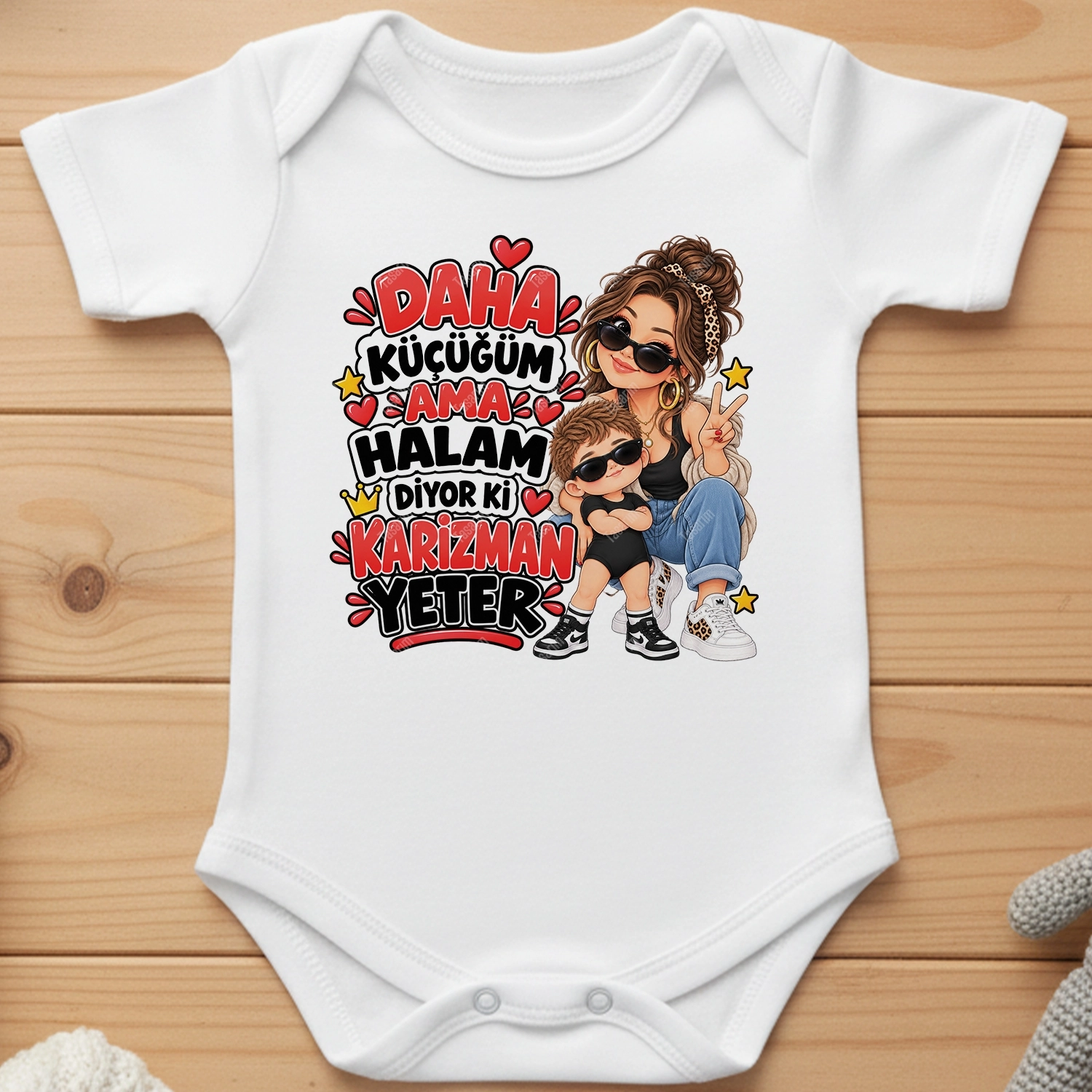 Daha Küçüğüm Ama Halam Diyor Ki Karizman Yeter - Bebek Body Zıbın