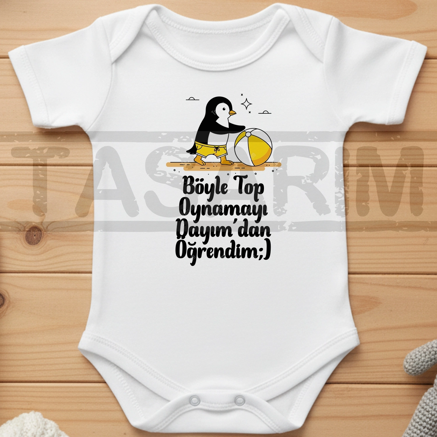 Böyle Top Oynamayı Dayım’dan Öğrendim - Bebek Body Zıbın