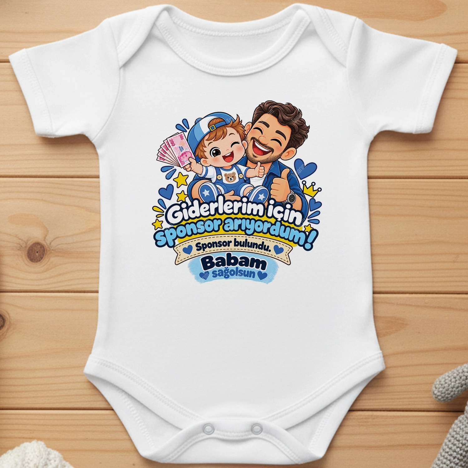Giderlerim İçin Sponsor Arıyordum Sponsor Bulundu Babam Sağolsun - Bebek Body Zıbın