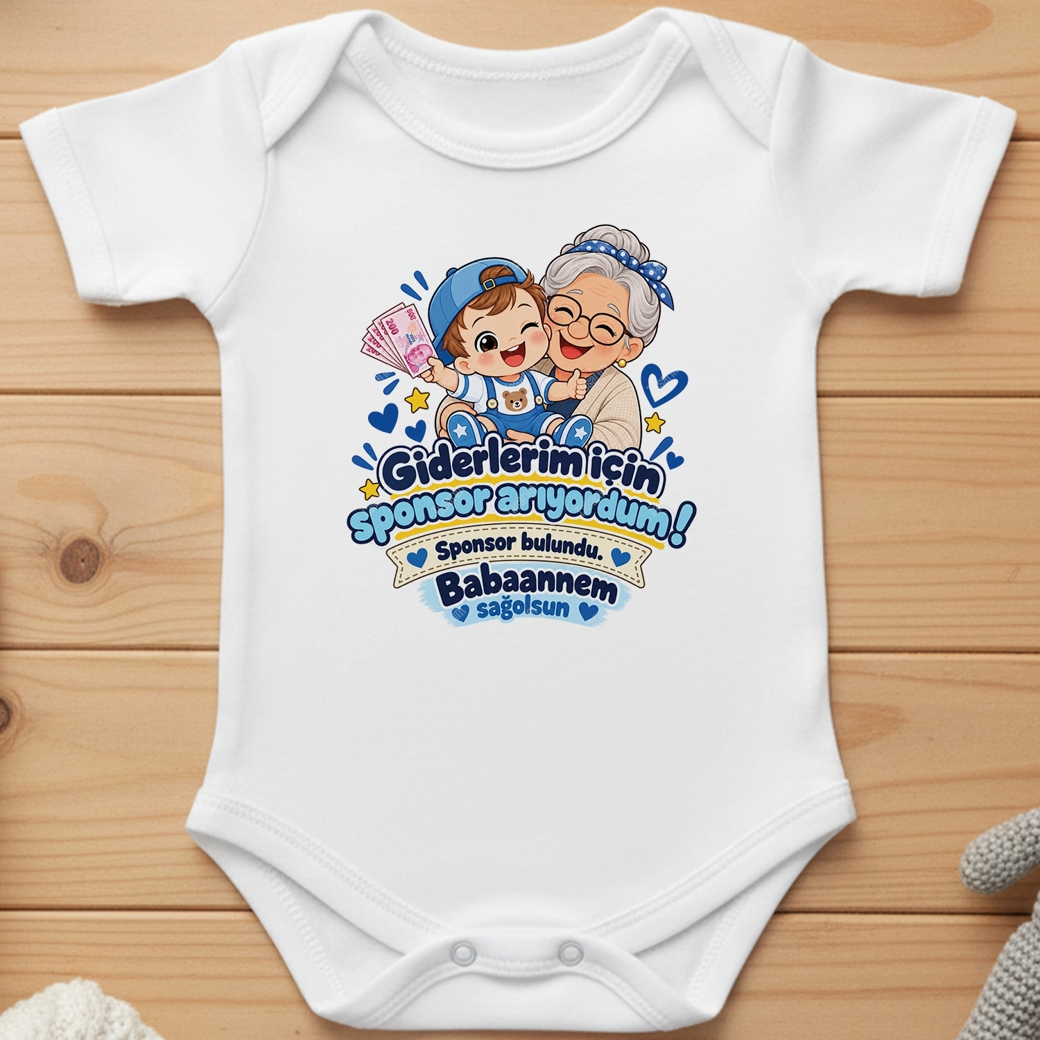 Giderlerim İçin Sponsor Arıyordum Sponsor Bulundu Babaannem Sağolsun - Bebek Body Zıbın
