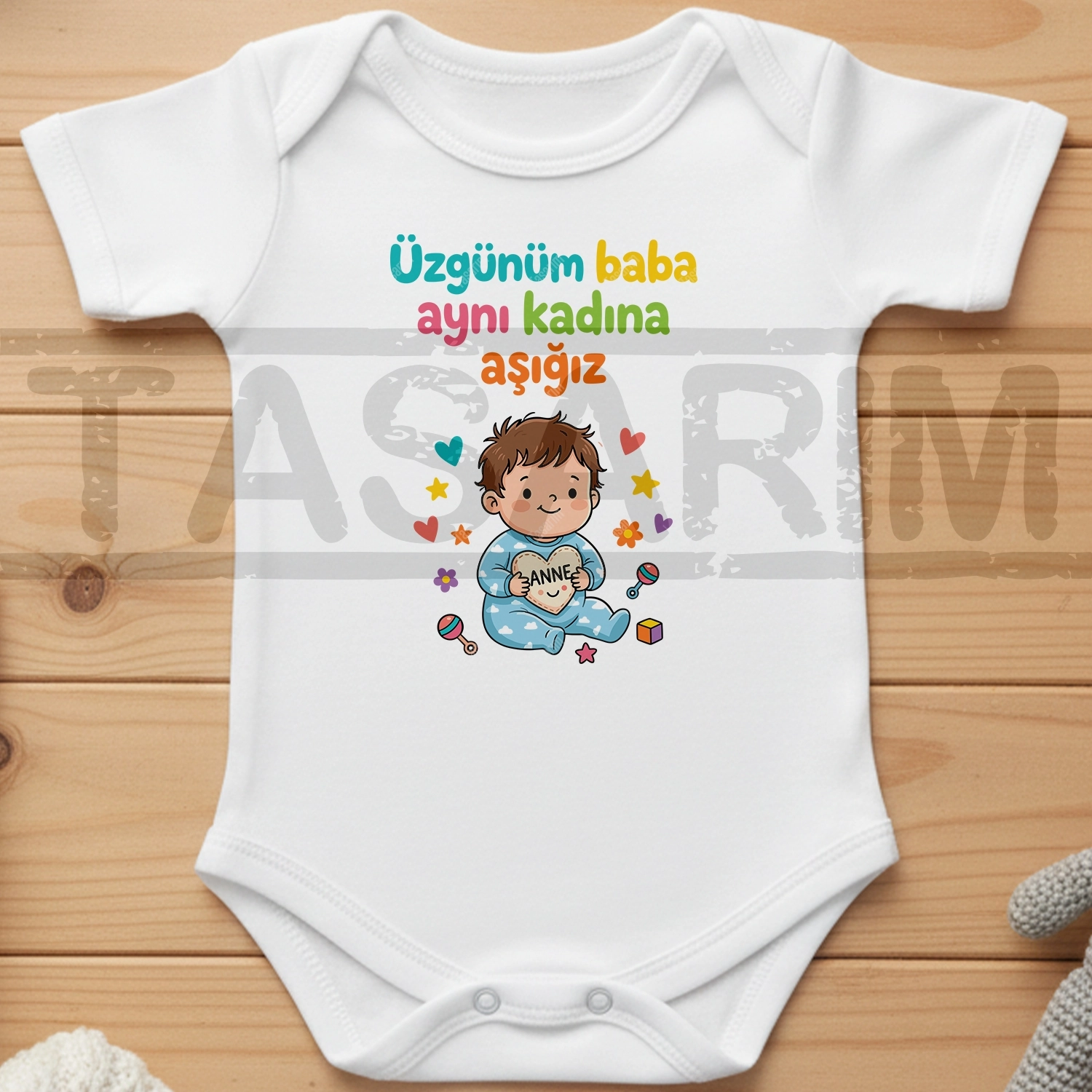 Üzgünüm Baba Aynı Kadına Aşığız - Bebek Body Zıbın