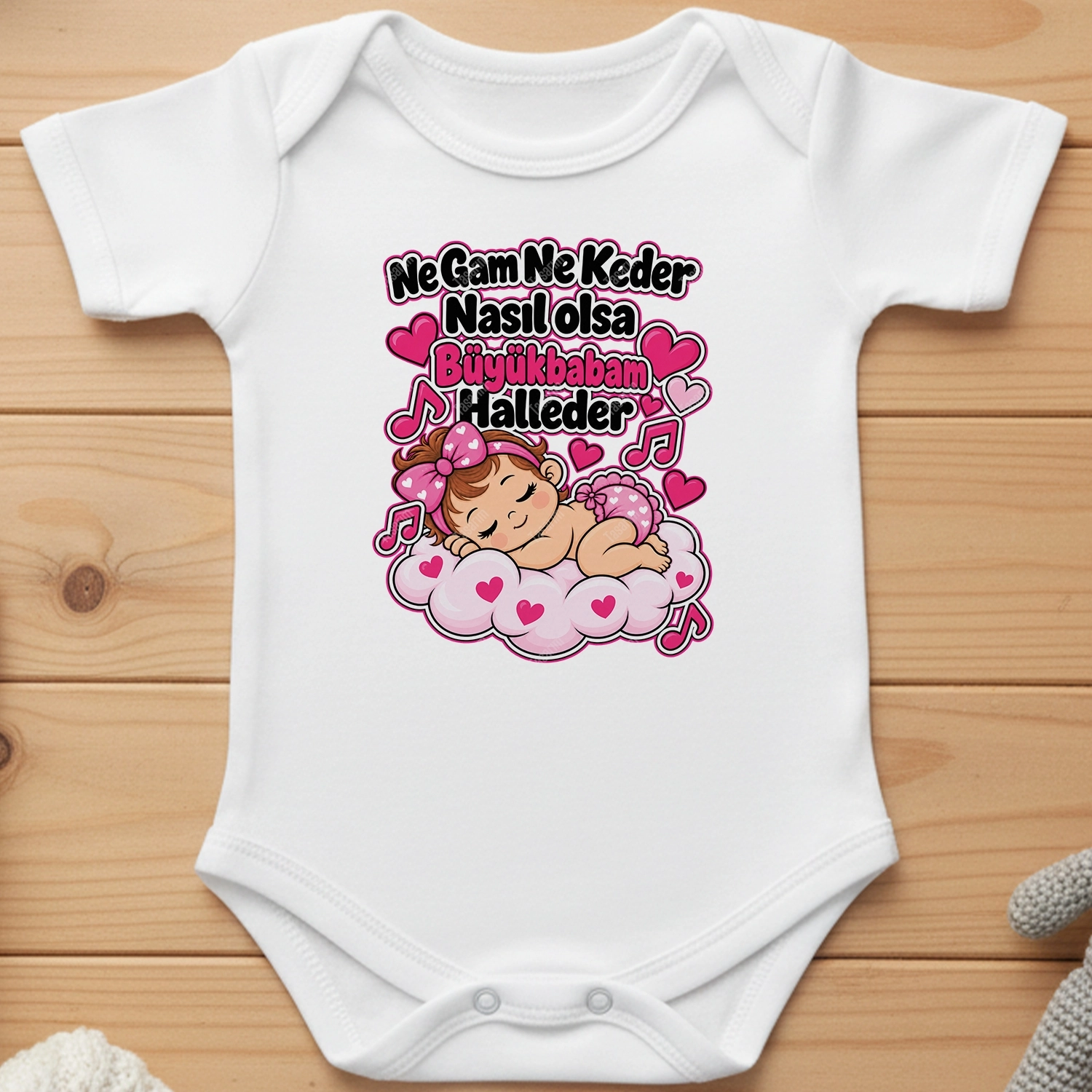 Ne Gam Ne Keder Nasıl Olsa Büyükbabam Halleder - Bebek Body Zıbın