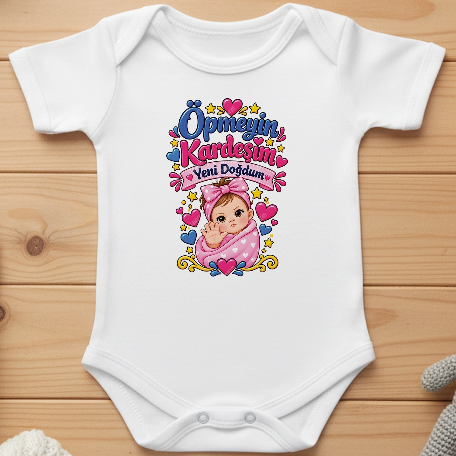 Öpmeyin Kardeşim Yeni Doğdum - Bebek Body Zıbın