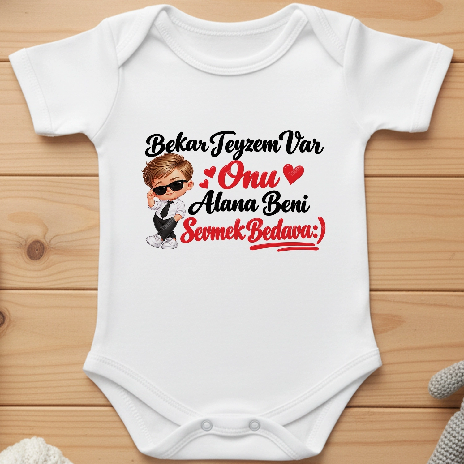 Bekar Teyzem Var Onu Alana Beni Sevmek Bedava - Bebek Body Zıbın