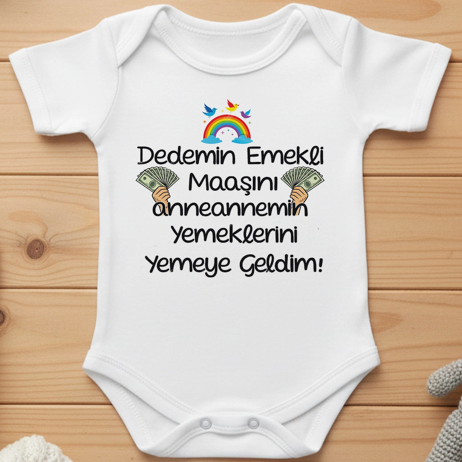 Dedemin Emekli Maaşını Anneannemin Yemeklerini Yemeye Geldim - Bebek Body Zıbın