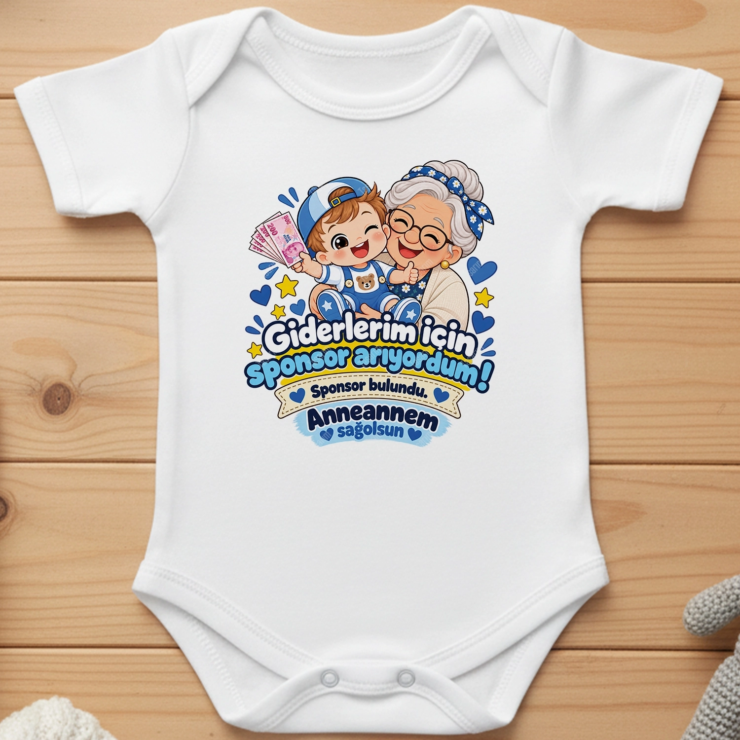 Giderlerim İçin Sponsor Arıyordum Sponsor Bulundu Anneannem Sağolsun - Bebek Body Zıbın