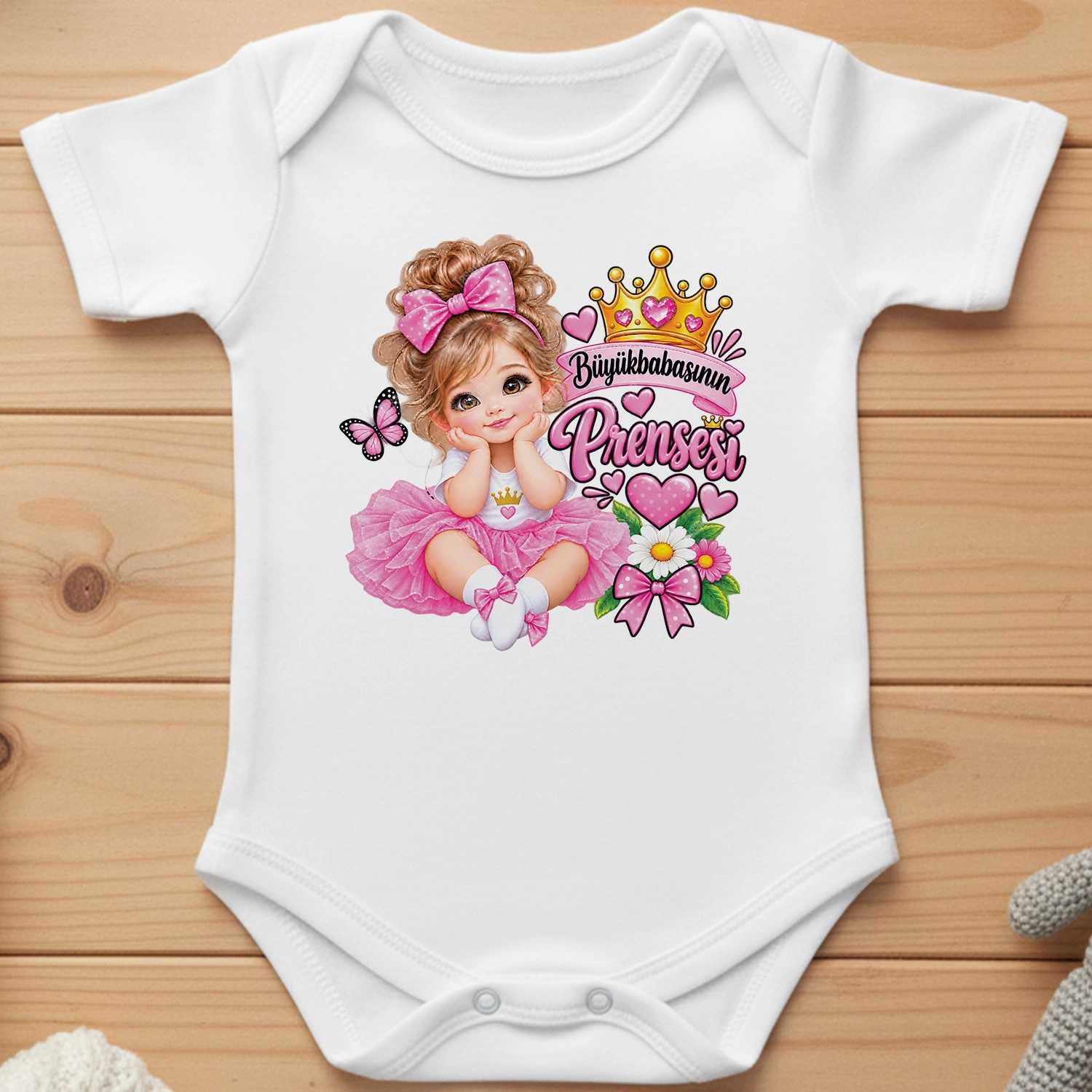 Büyükbabasının Prensesi - Bebek Body Zıbın