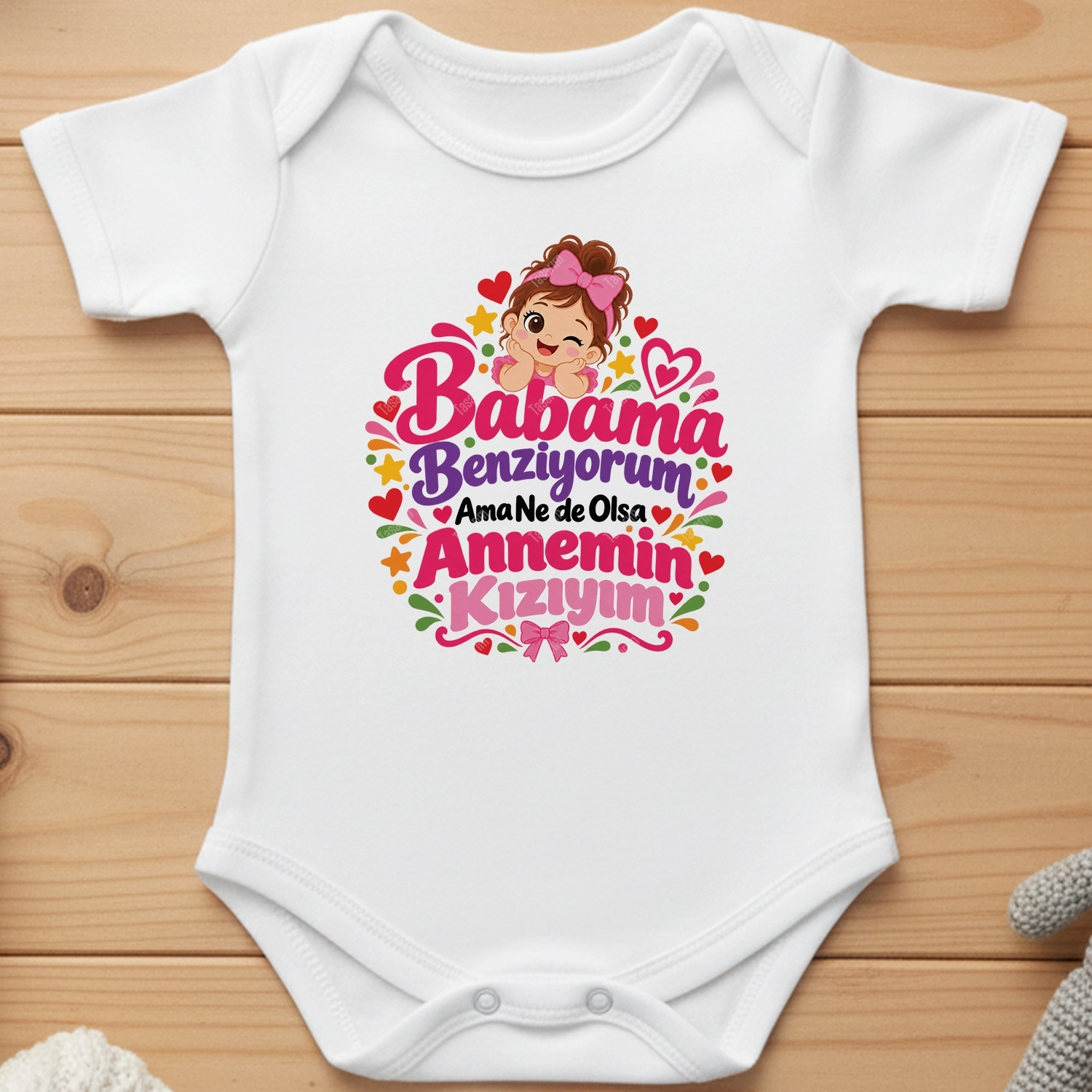 Babama Benziyorum Ama Ne De Olsa Annemin Kızıyım - Bebek Body Zıbın