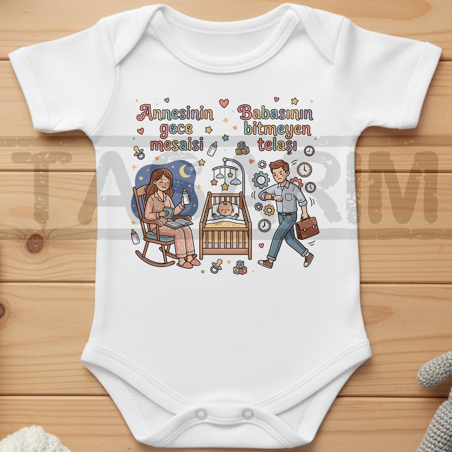 Annesinin Gece Mesaisi Babasının Bitmeyen Telaşı - Bebek Body Zıbın