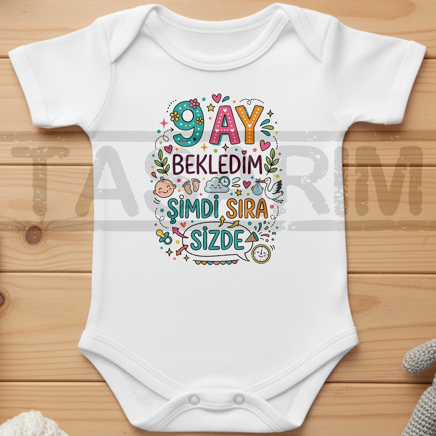 9 Ay Bekledim Şimdi Sıra Sizde - Bebek Body Zıbın