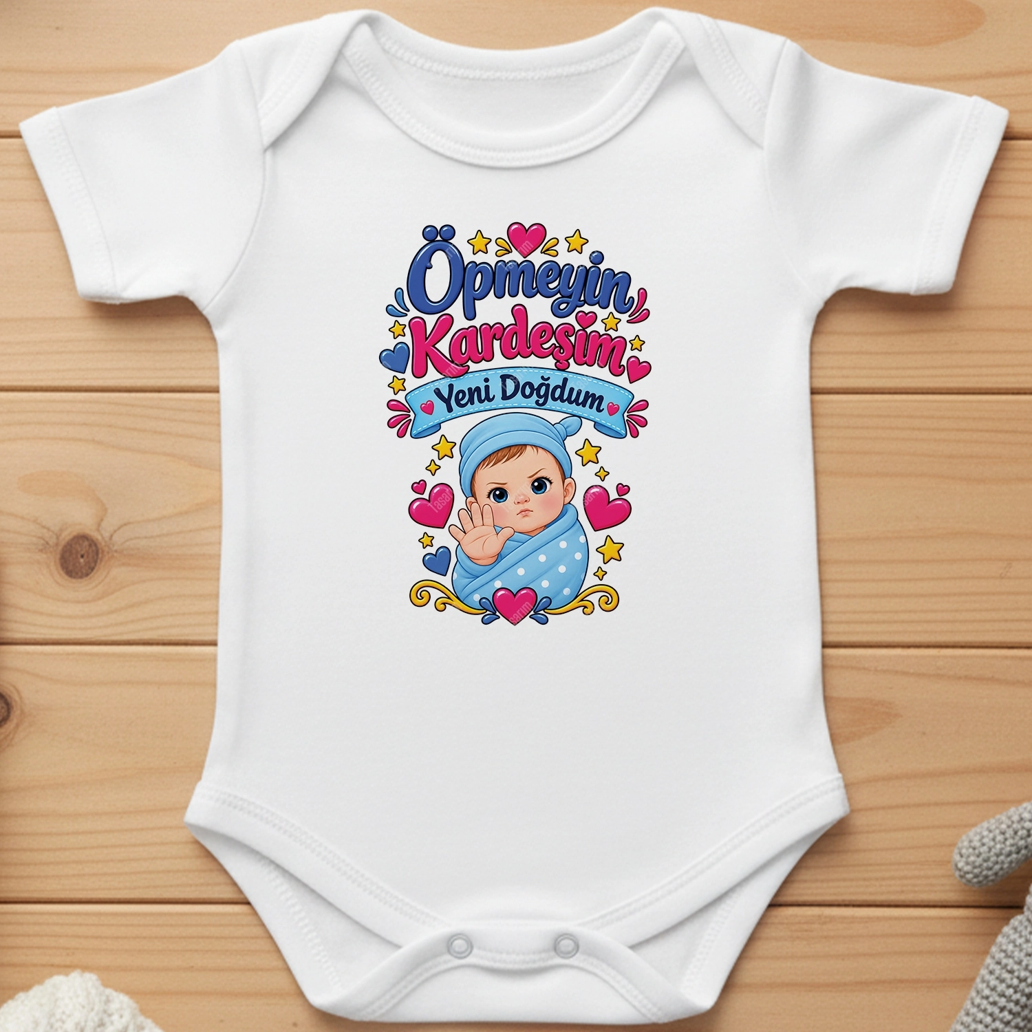 Öpmeyin Kardeşim Yeni Doğdum - Bebek Body Zıbın