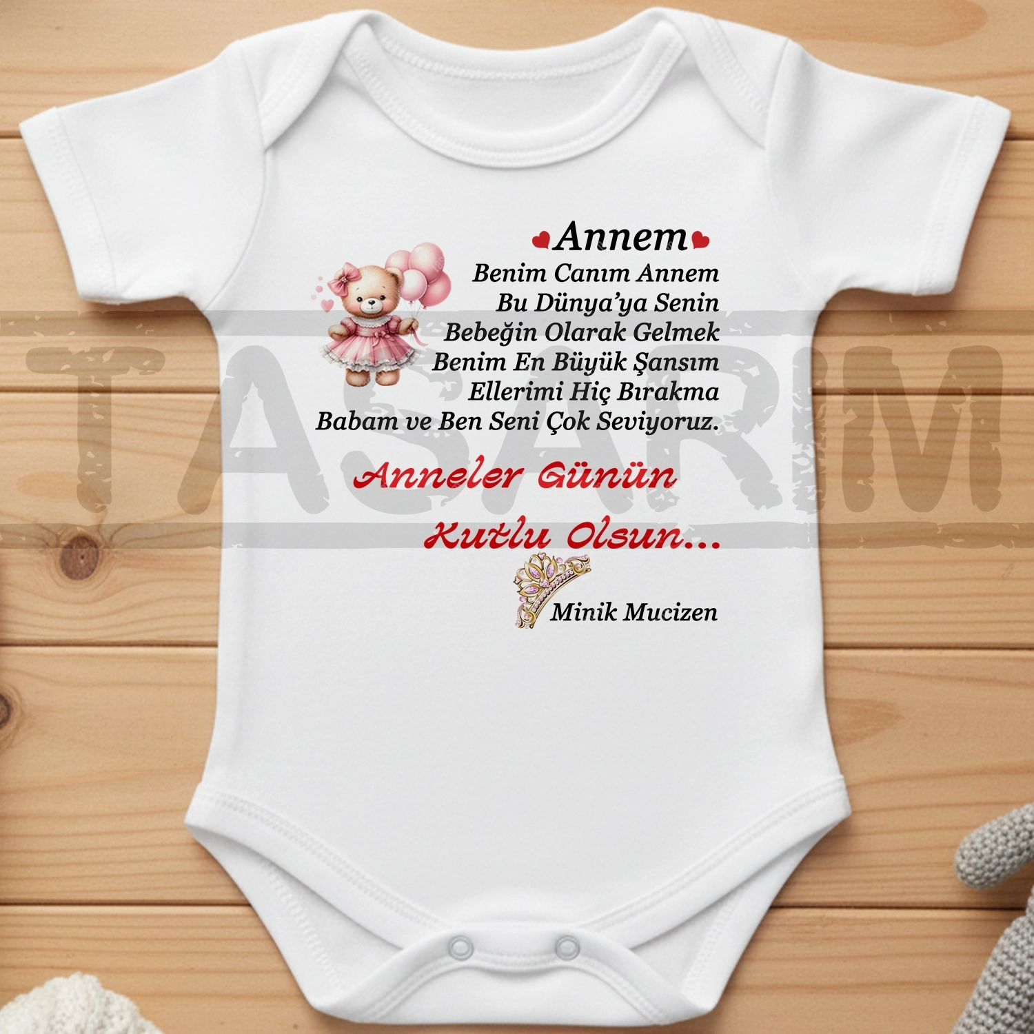 Anneler Günün Kutlu Olsun Minik Mucizen - Bebek Body Zıbın