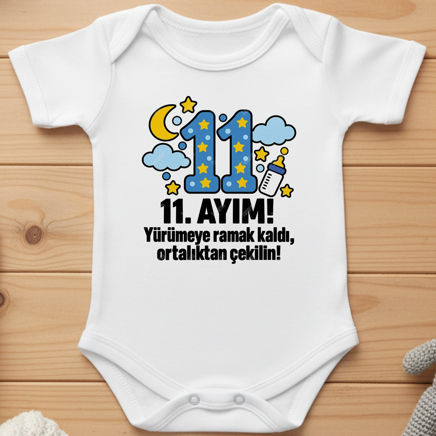 11. Aylık - Yürümeye Ramak Kaldı Ortalıktan Çekilin - Bebek Body Zıbın