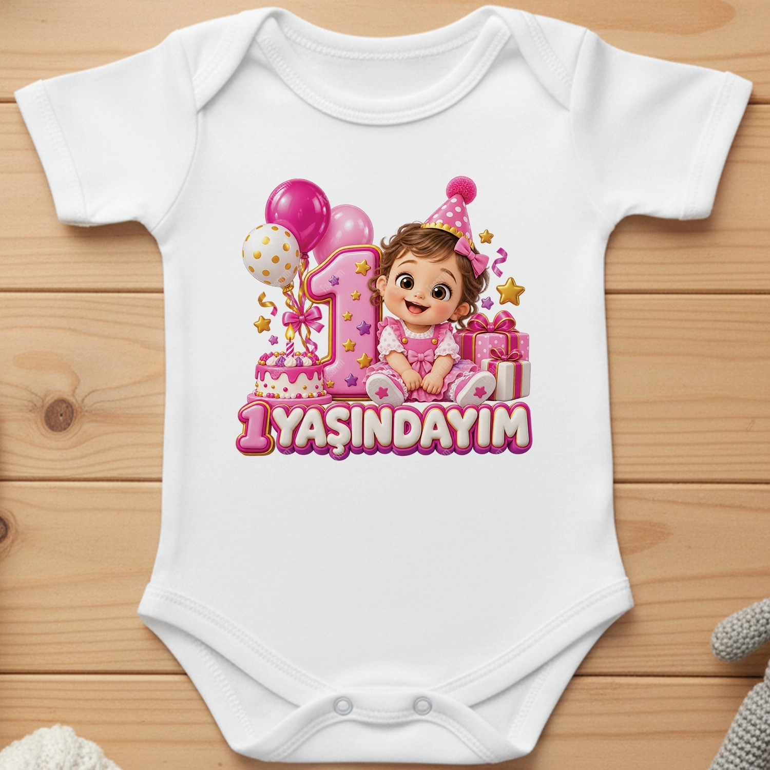 1 Yaşındayım - Bebek Body Zıbın