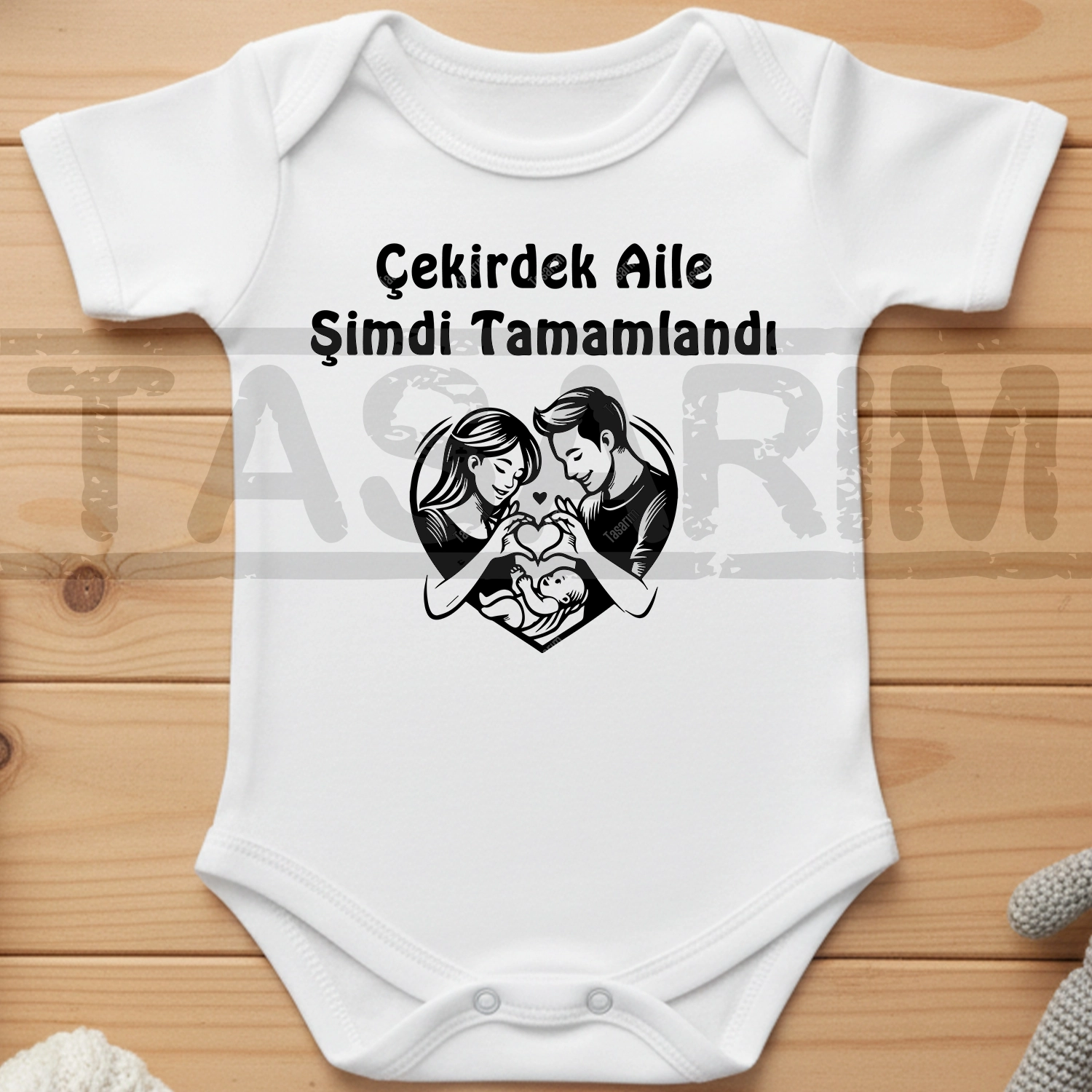Çekirdek Aile Şimdi Tamamlandı - Bebek Body Zıbın