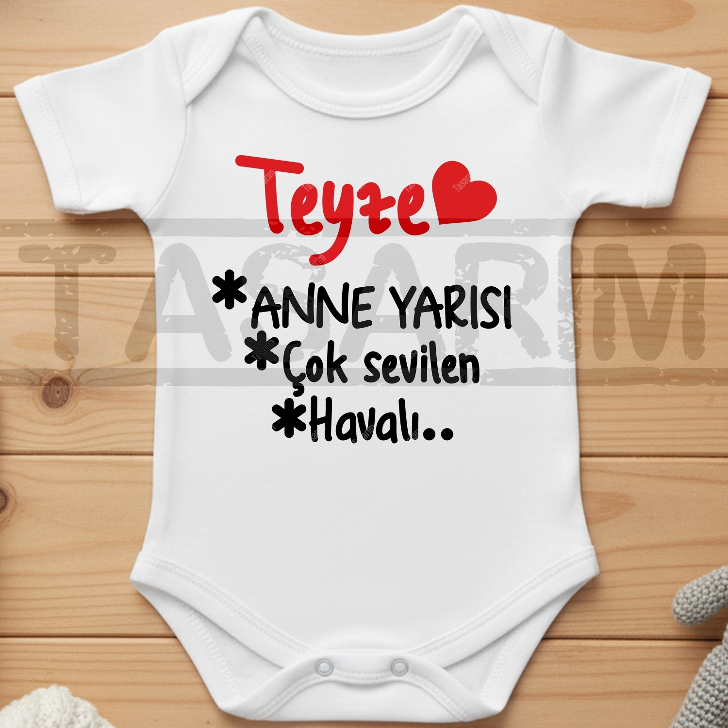 Teyze Anne Yarısı Çok Sevilen Havalı - Bebek Body Zıbın