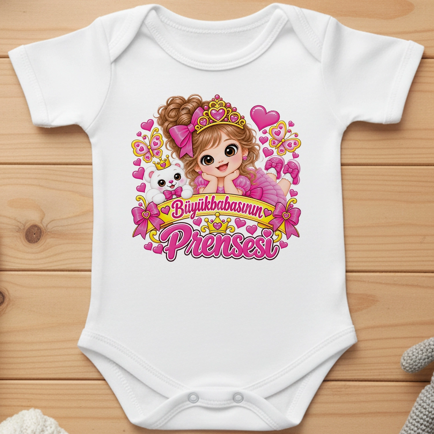Büyükbabasının Prensesi - Bebek Body Zıbın