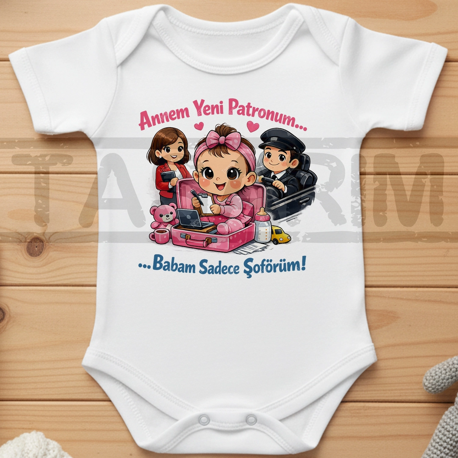 Annem Yeni Patronum Babam Sadece Şoförüm - Bebek Body Zıbın