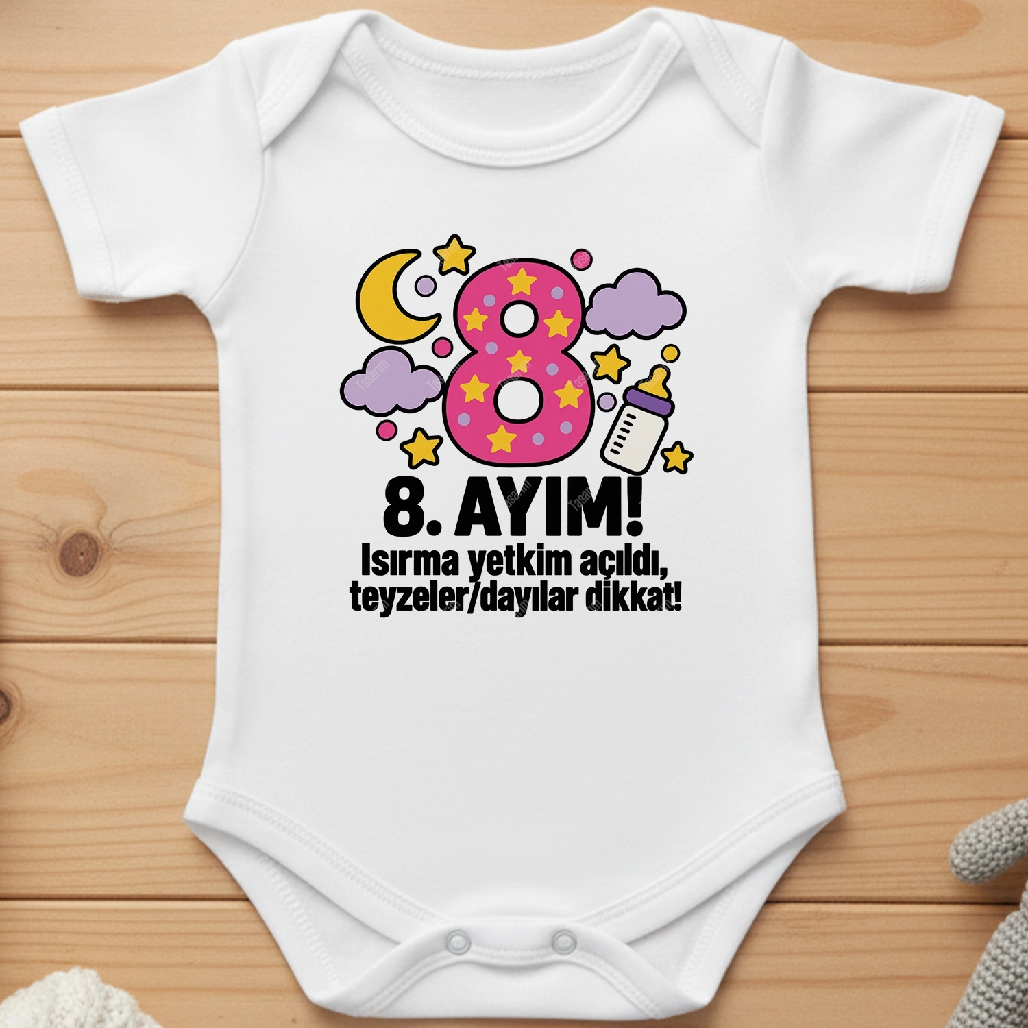 8. Aylık - Isırmaya Yetkim Açıldı Teyzeler / Dayılar Dikkat - Bebek Body Zıbın
