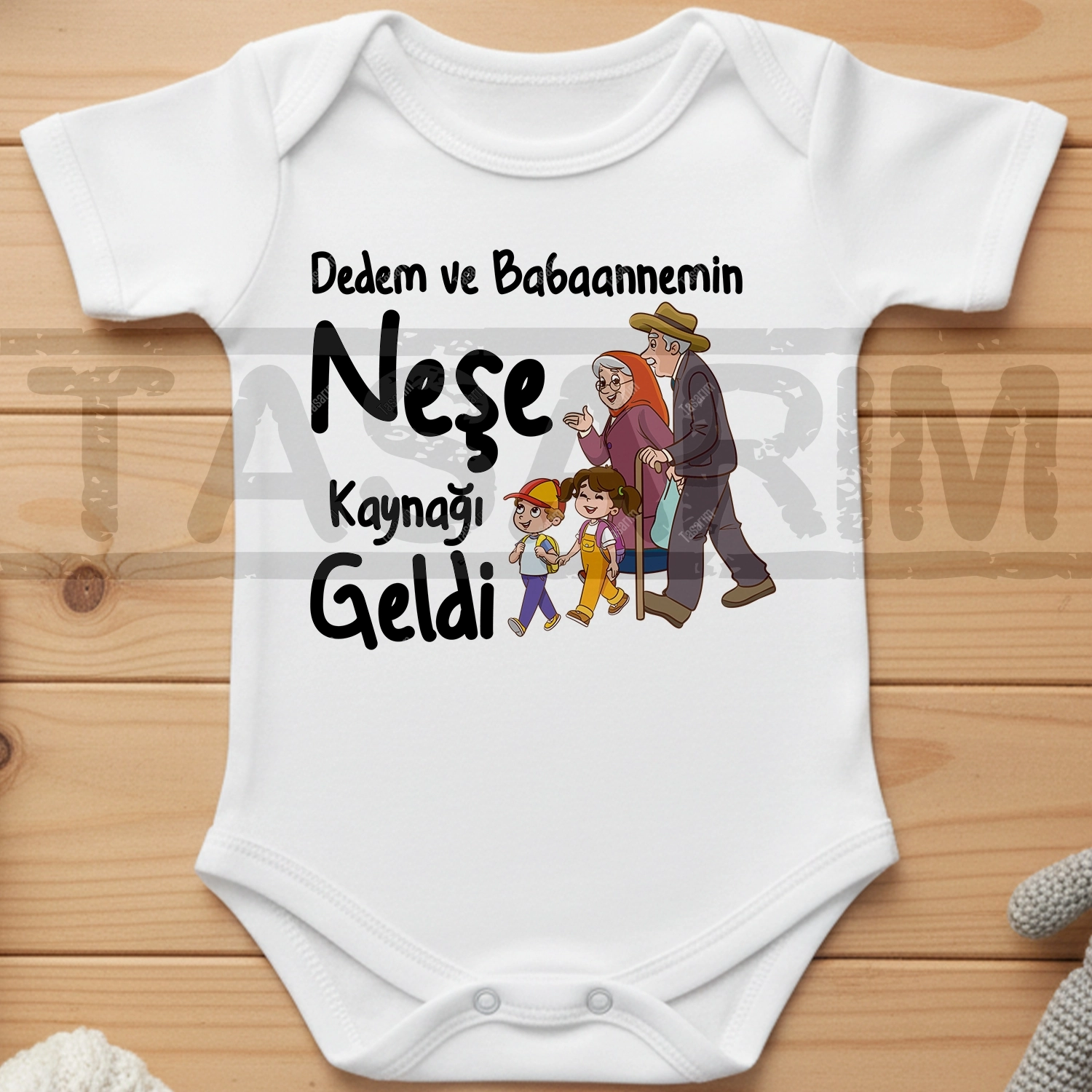 Dedem ve Babaannemin Neşe Kaynağı Geldi - Bebek Body Zıbın