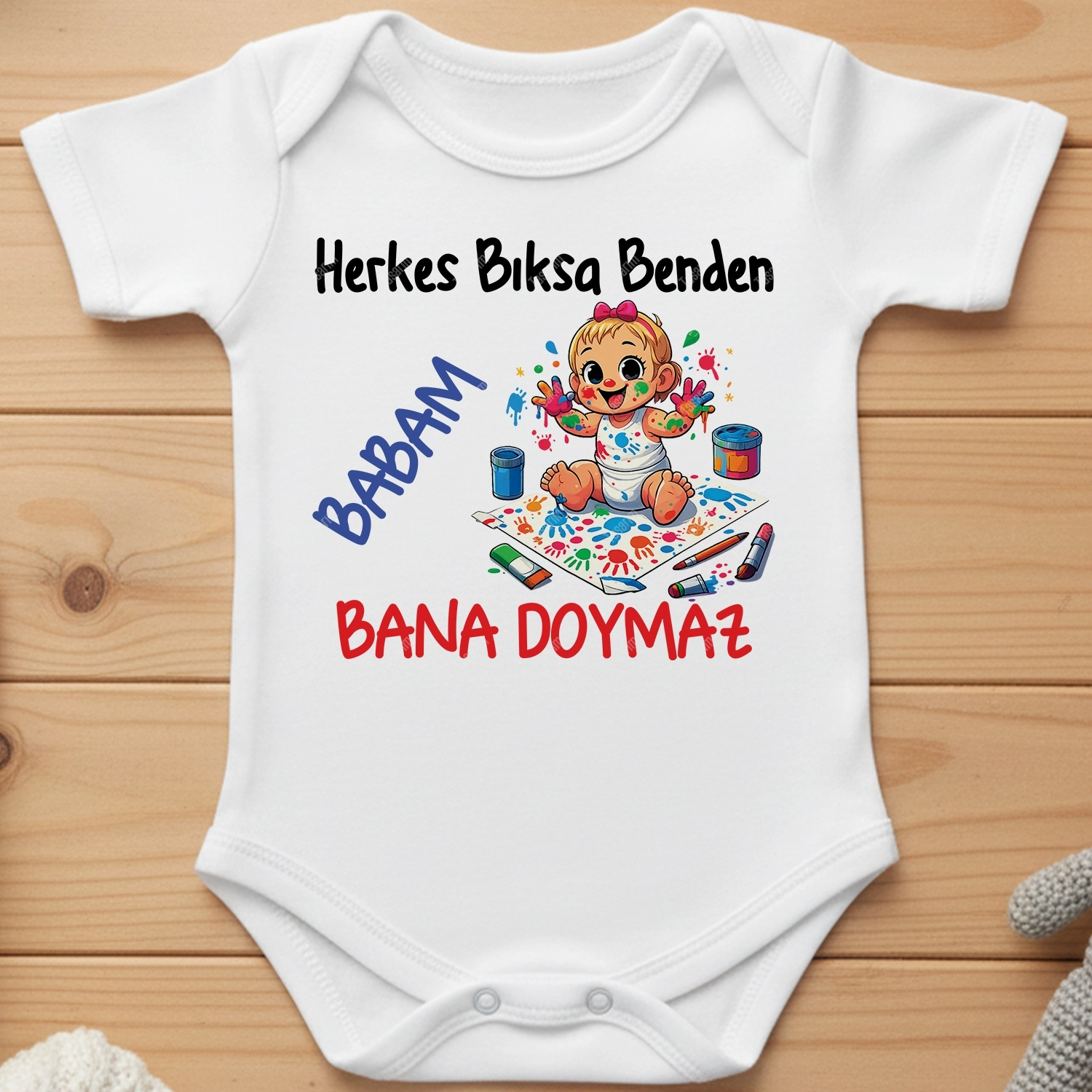 Herkes Bıksa Benden Babam Bana Doymaz - Bebek Body Zıbın