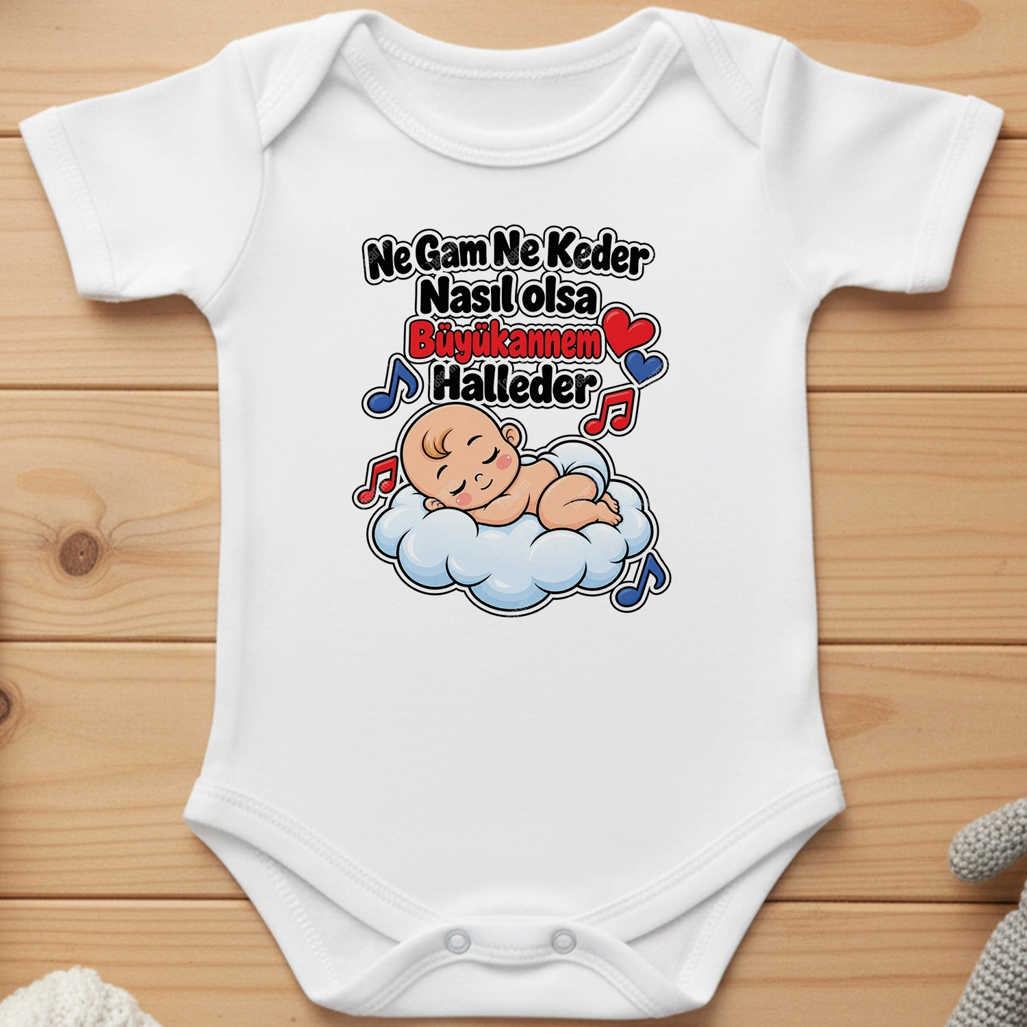 Ne Gam Ne Keder Nasıl Olsa Büyükannem Halleder - Bebek Body Zıbın