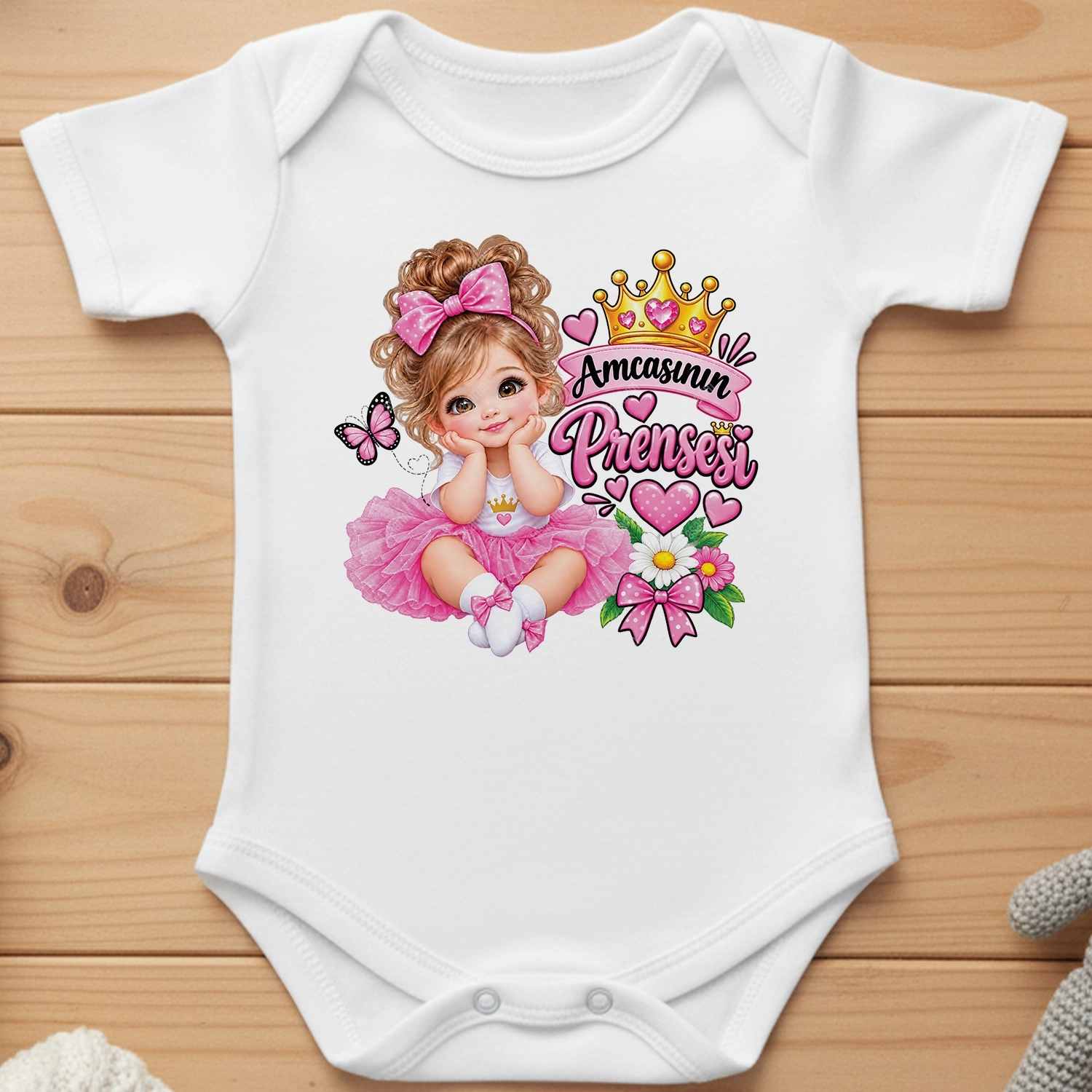 Amcasının Prensesi - Bebek Body Zıbın