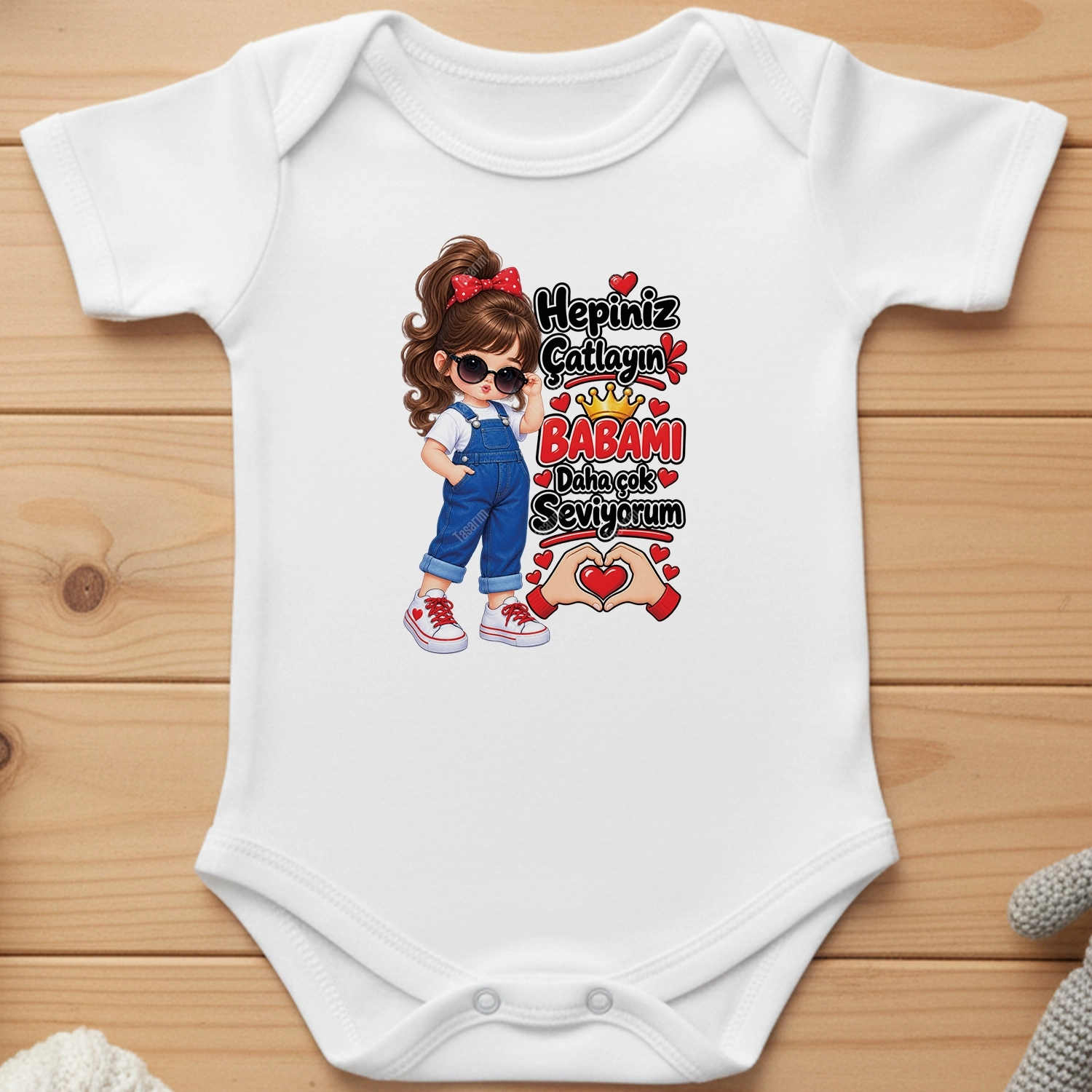 Hepiniz Çatlayın Babamı Daha Çok Seviyorum - Bebek Body Zıbın