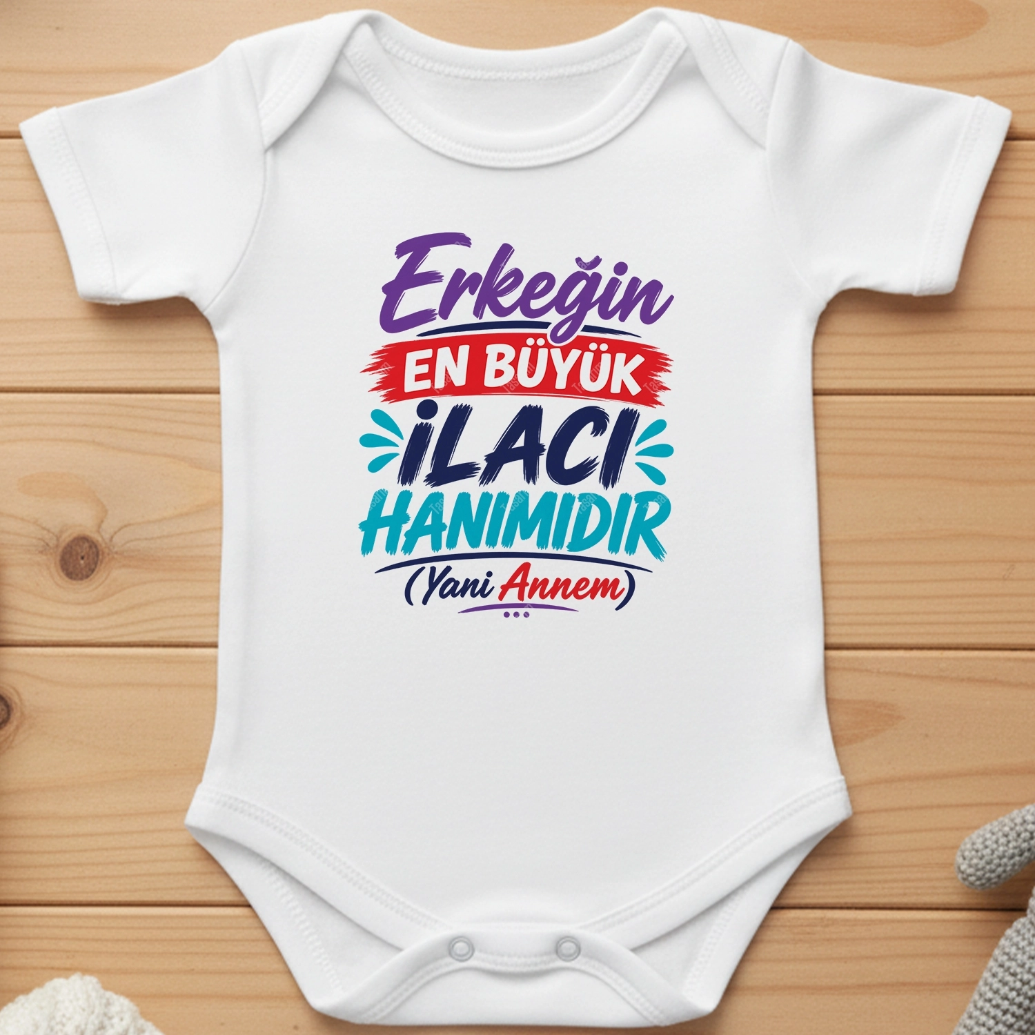 Erkeğin En Büyük İlacı Hanımıdır Yani Annem - Bebek Body Zıbın